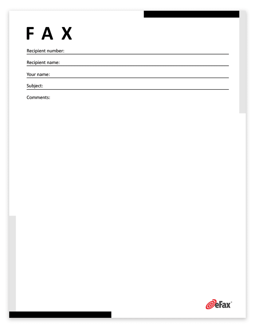 Free Simple Fax Cover Sheets EFax