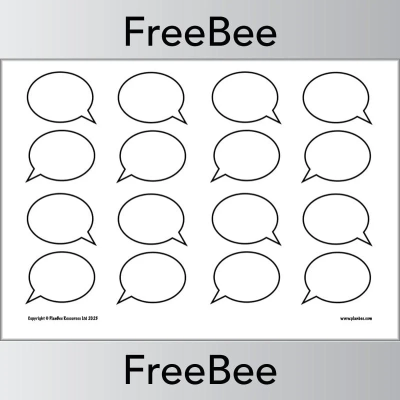 FREE Speech Bubble Template By PlanBee FREE Speech Bubble Template By PlanBee