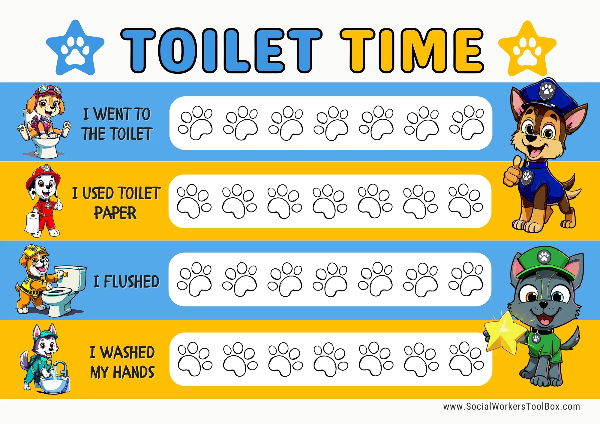 Free Toilet Potty Training Reward Visual Board Chart Printable Routine For Kids Free Social Work Tools And Resources SocialWorkersToolbox