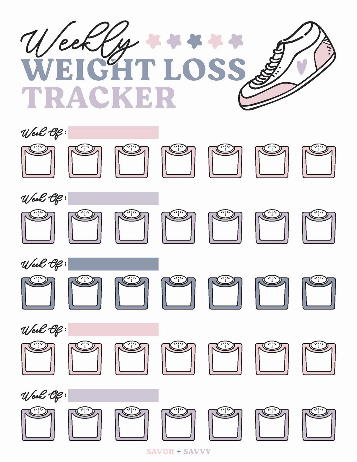 Weight Loss Chart Printable Free