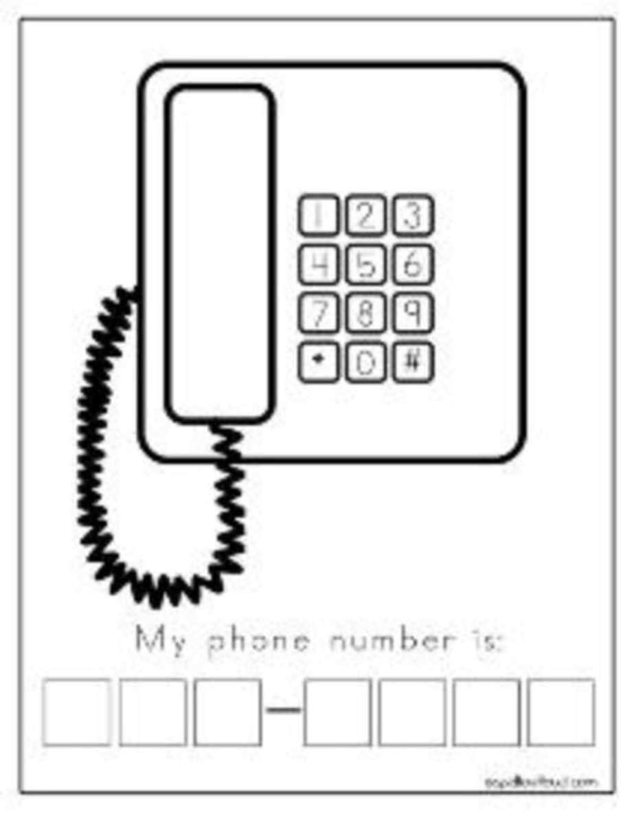 Printable Phone Number Worksheet