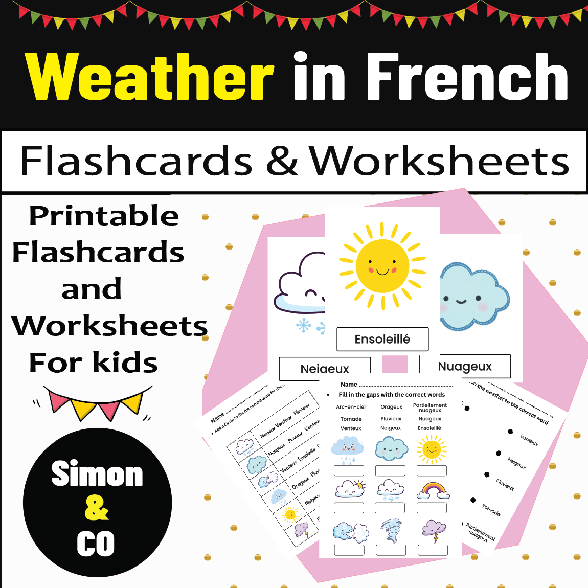 French Weather Flashcards Worksheets Vocab Activity Games For Kids Made By Teachers