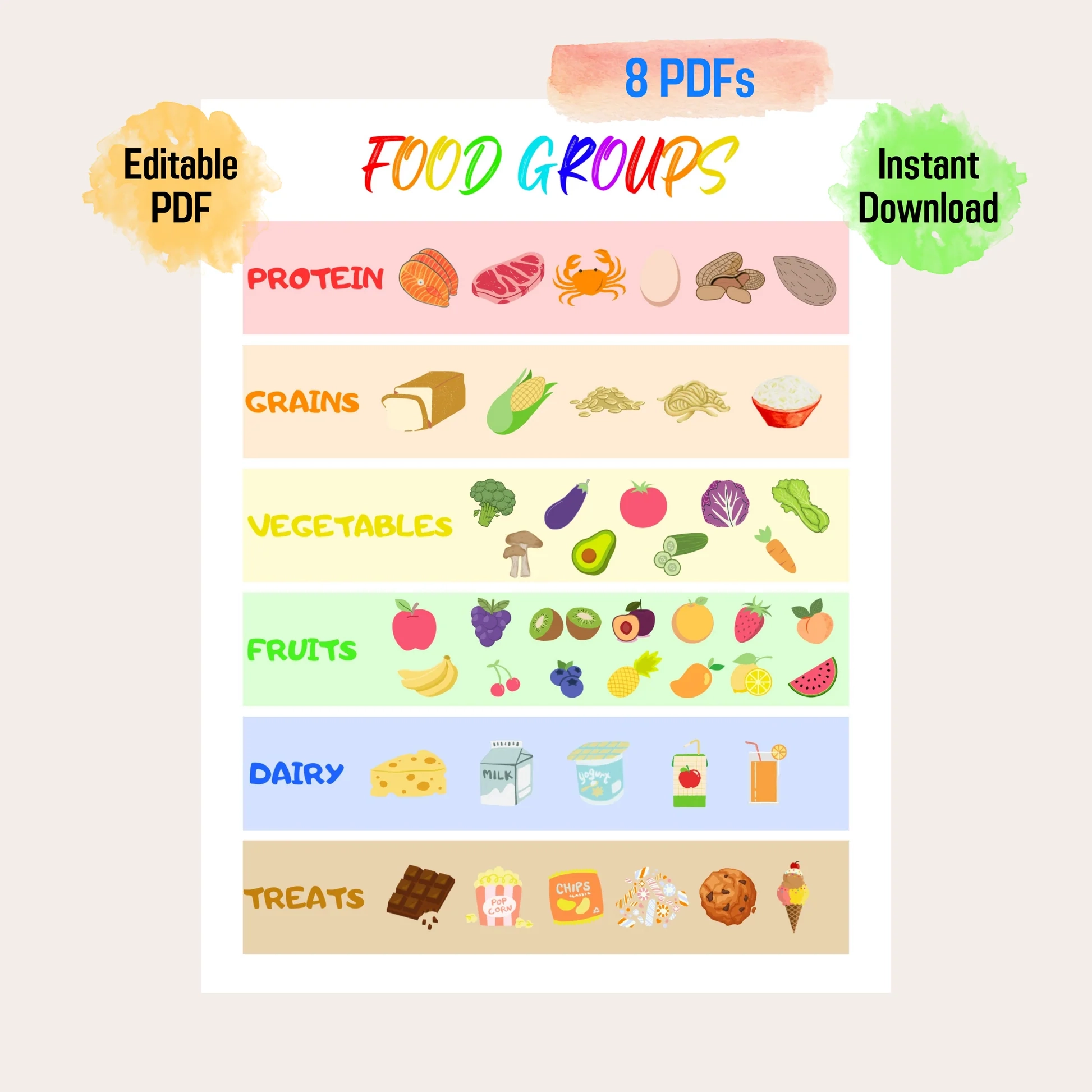 Fun And Educational Kids Food Poster Printable Nutrition Facts Poster Funny Print For You Fun And Educational Kids Food Poster Printable Nutrition Facts Poster Funny Print For You