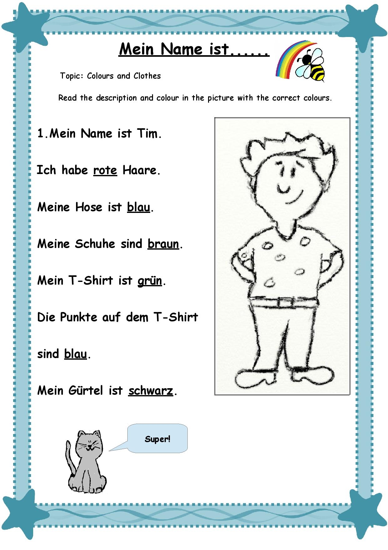 German Worksheets For Kids Printouts BeeGerman Worksheets Library