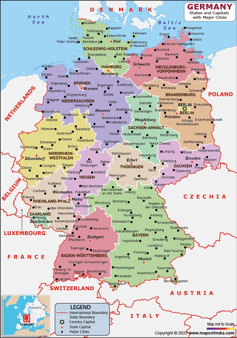 Germany Map Map Of Germany State With County
