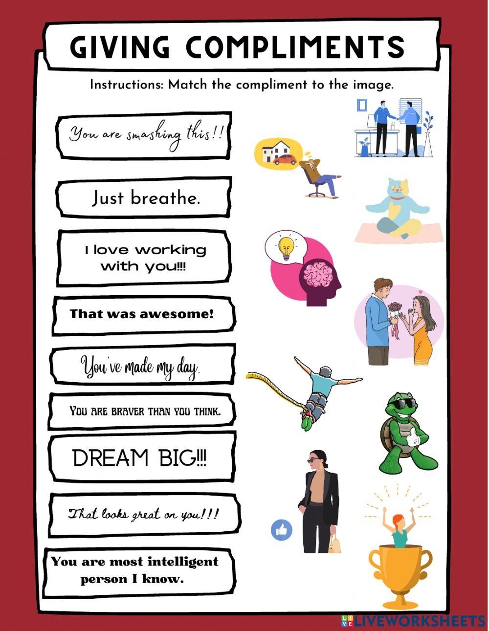 Giving Complements Worksheet Worksheets Library