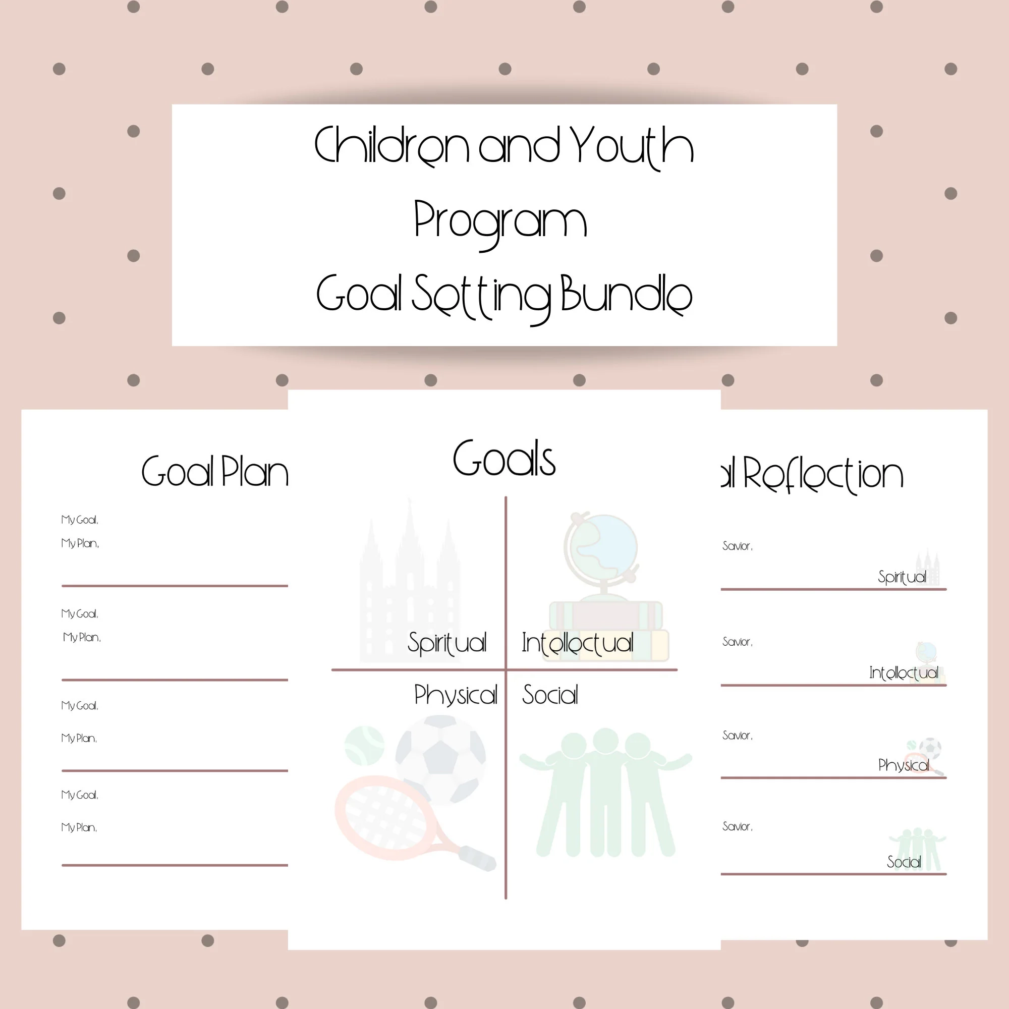 Goal Setting Worksheets children And Youth Program lds printable Etsy