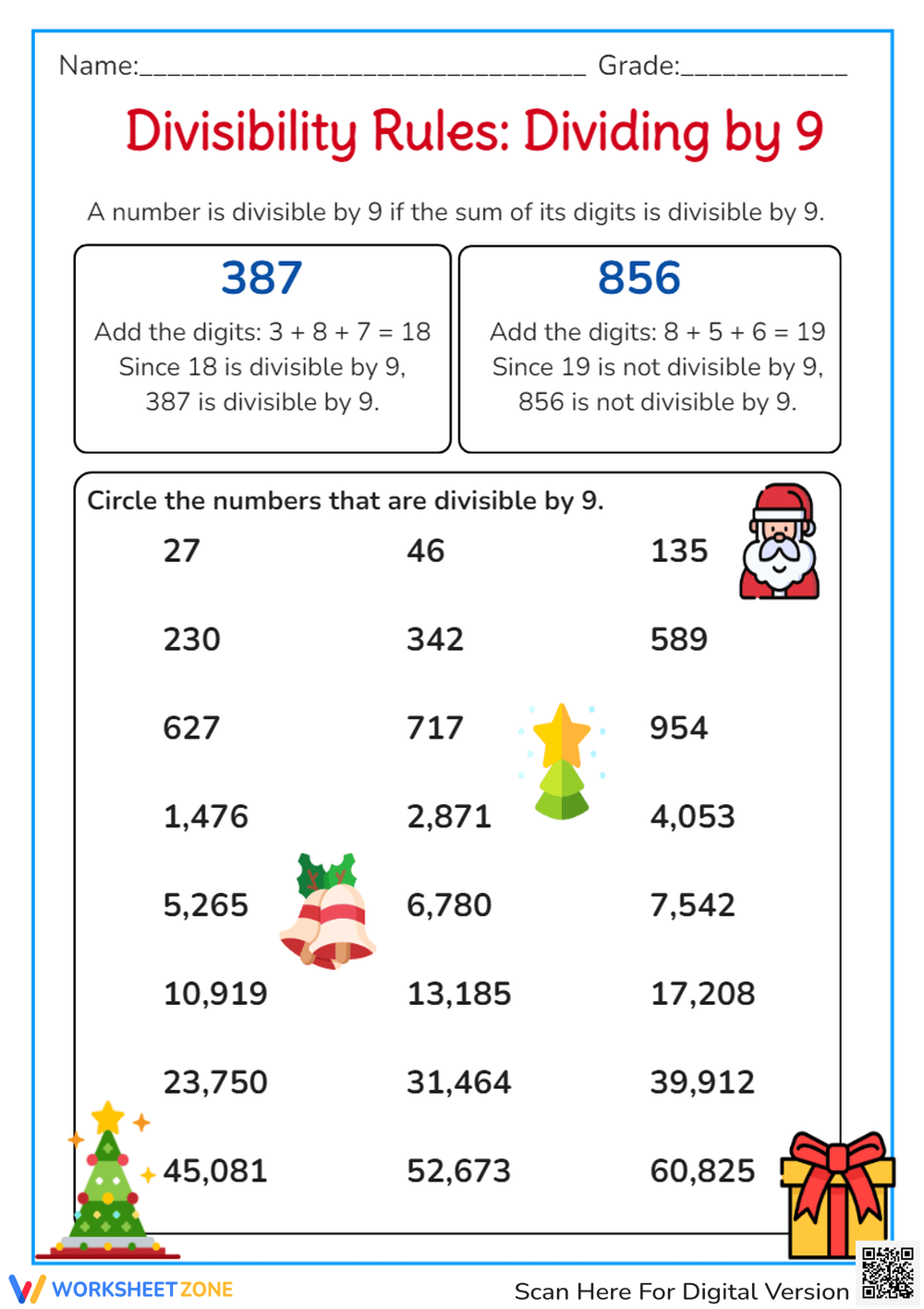 Divisibility Rules Printable Worksheet Divisibility Rules Printable Worksheet