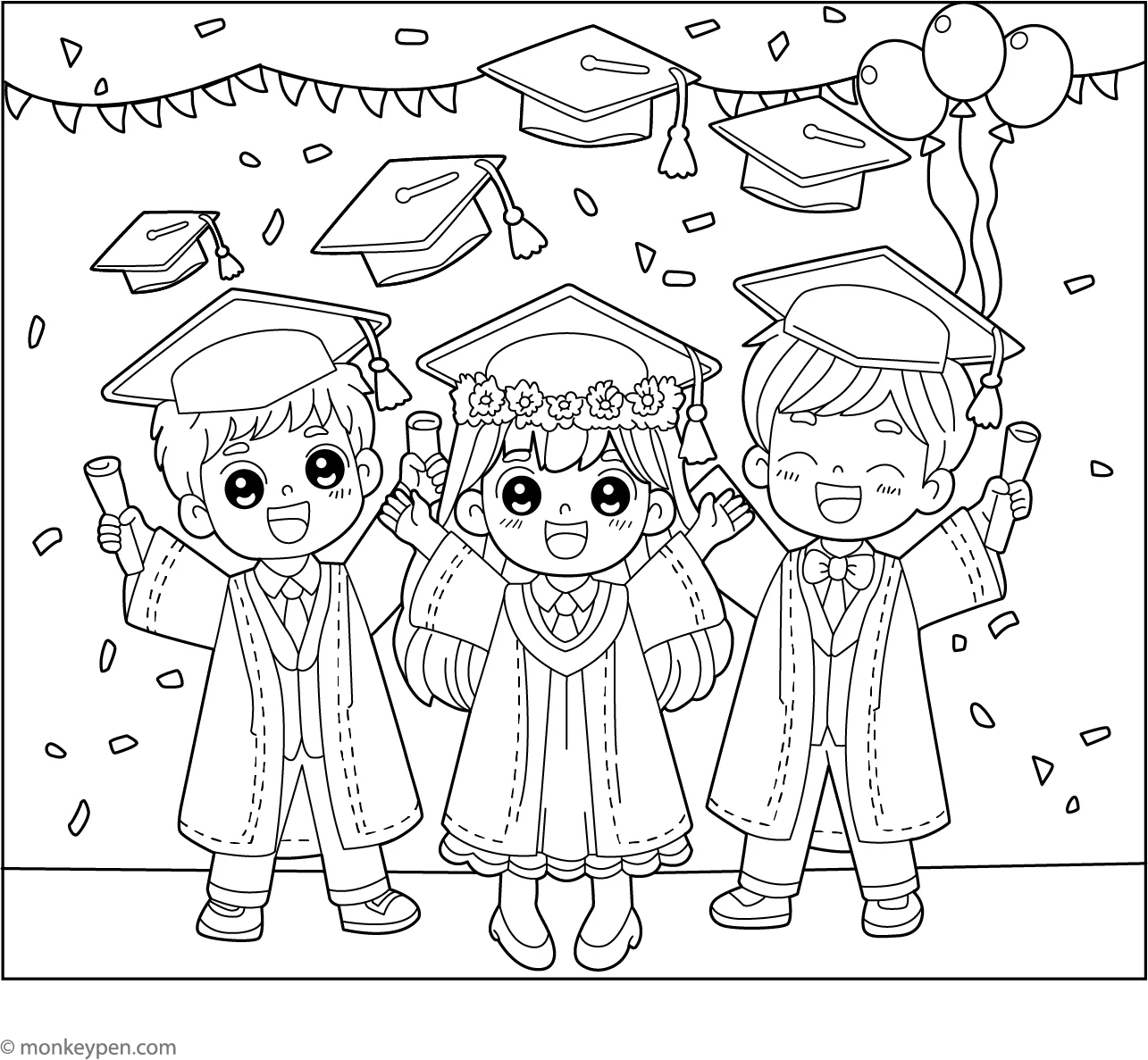 Graduation Coloring Sheets Printable