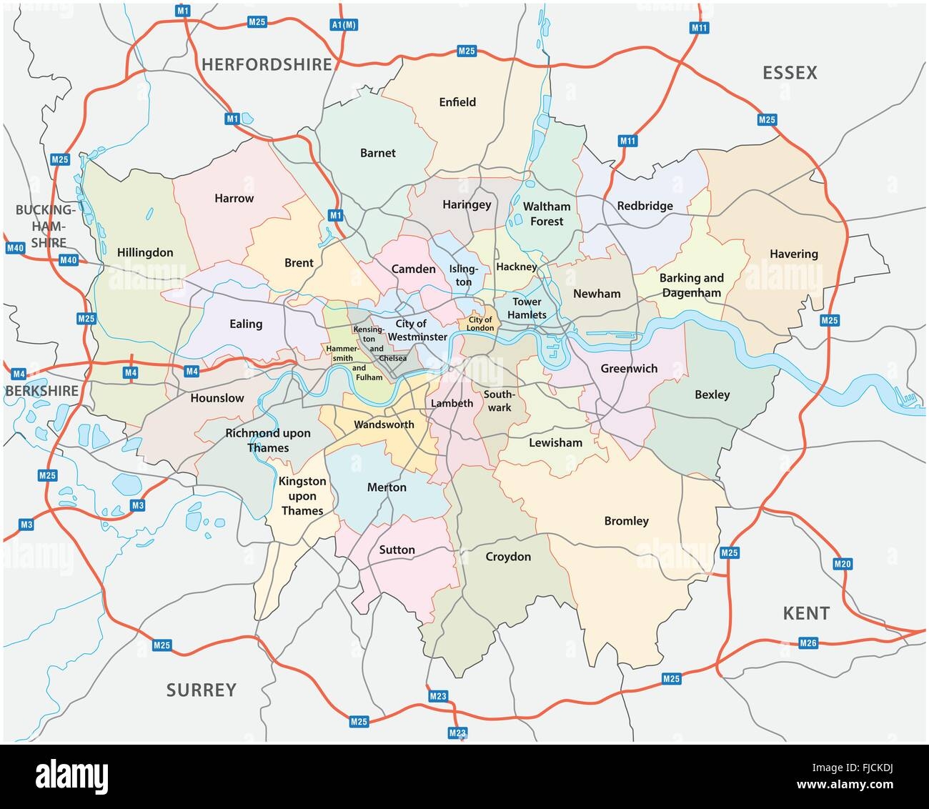 Greater London Map Hi res Stock Photography And Images Alamy