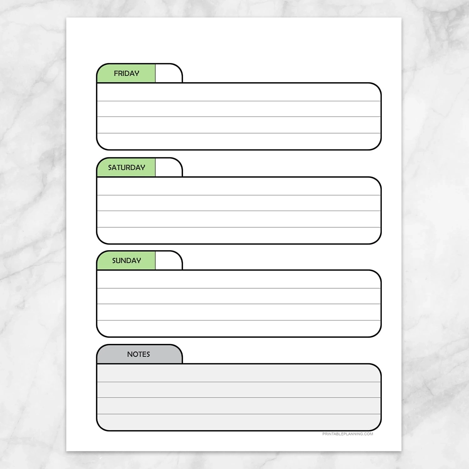 Calendar Organizer Printable