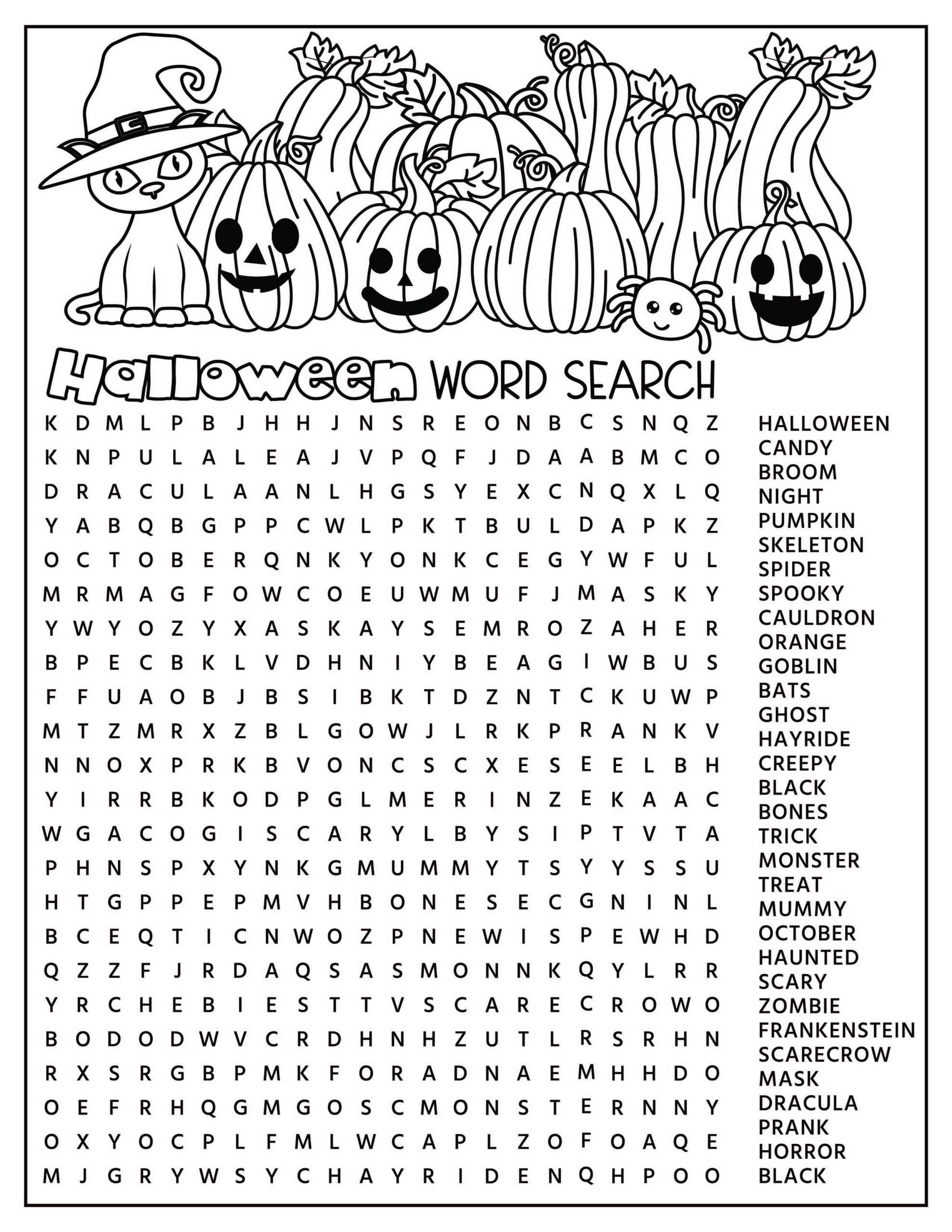 Free Printable Halloween Activity Sheets