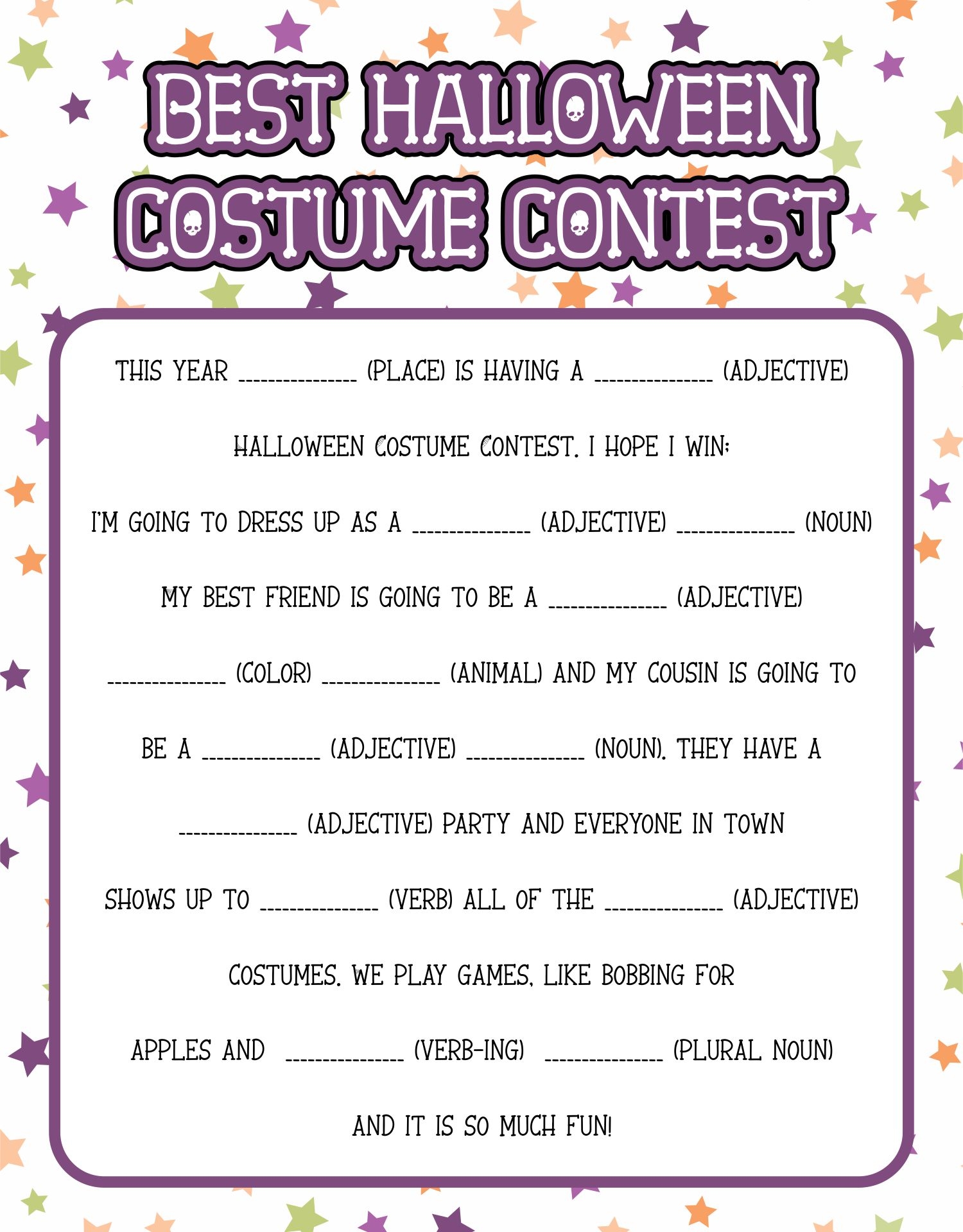 Halloween Mad Libs Worksheets 15 Free PDF Printables Printablee