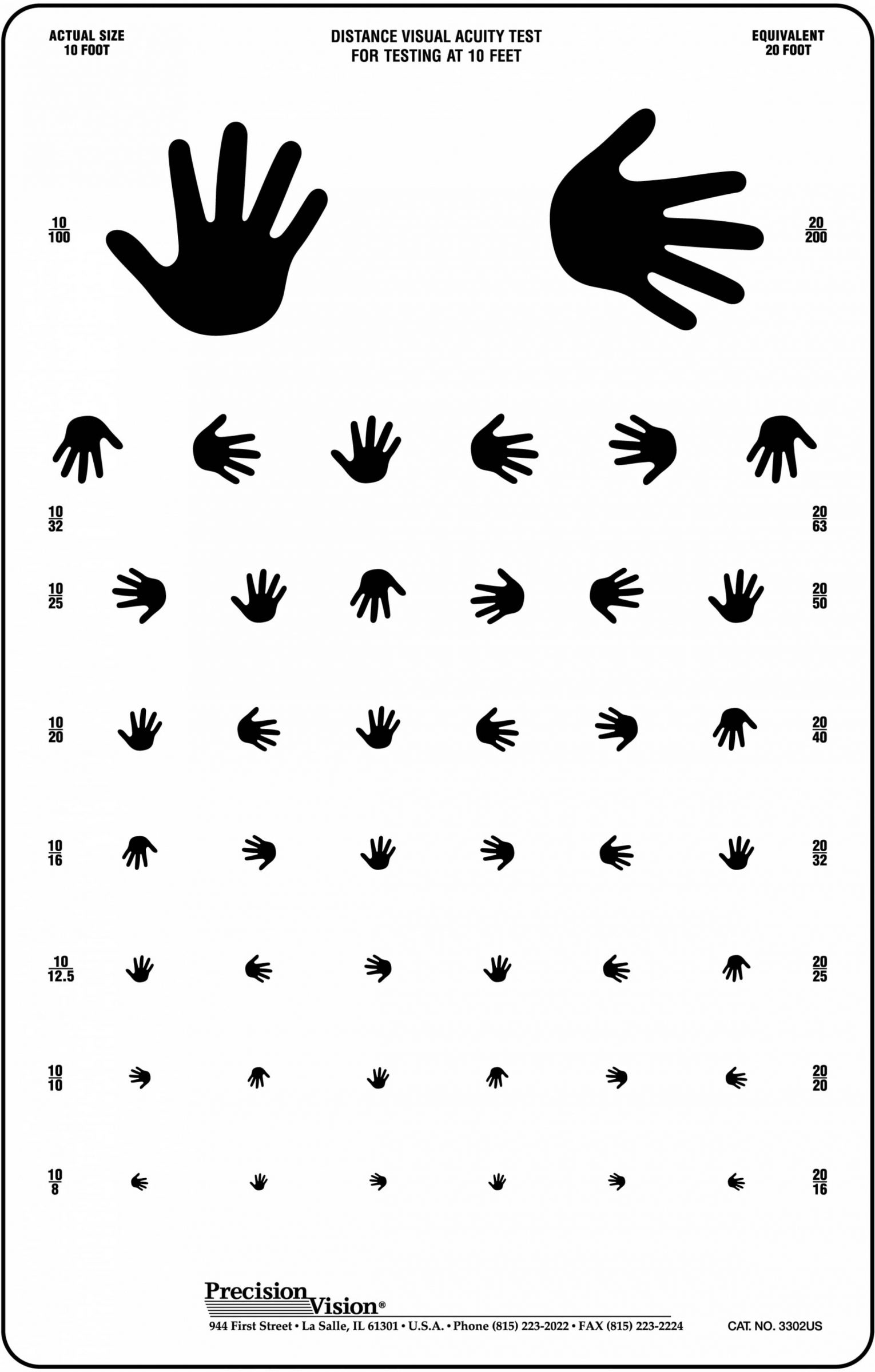 Handheld Visual Acuity Chart Printable