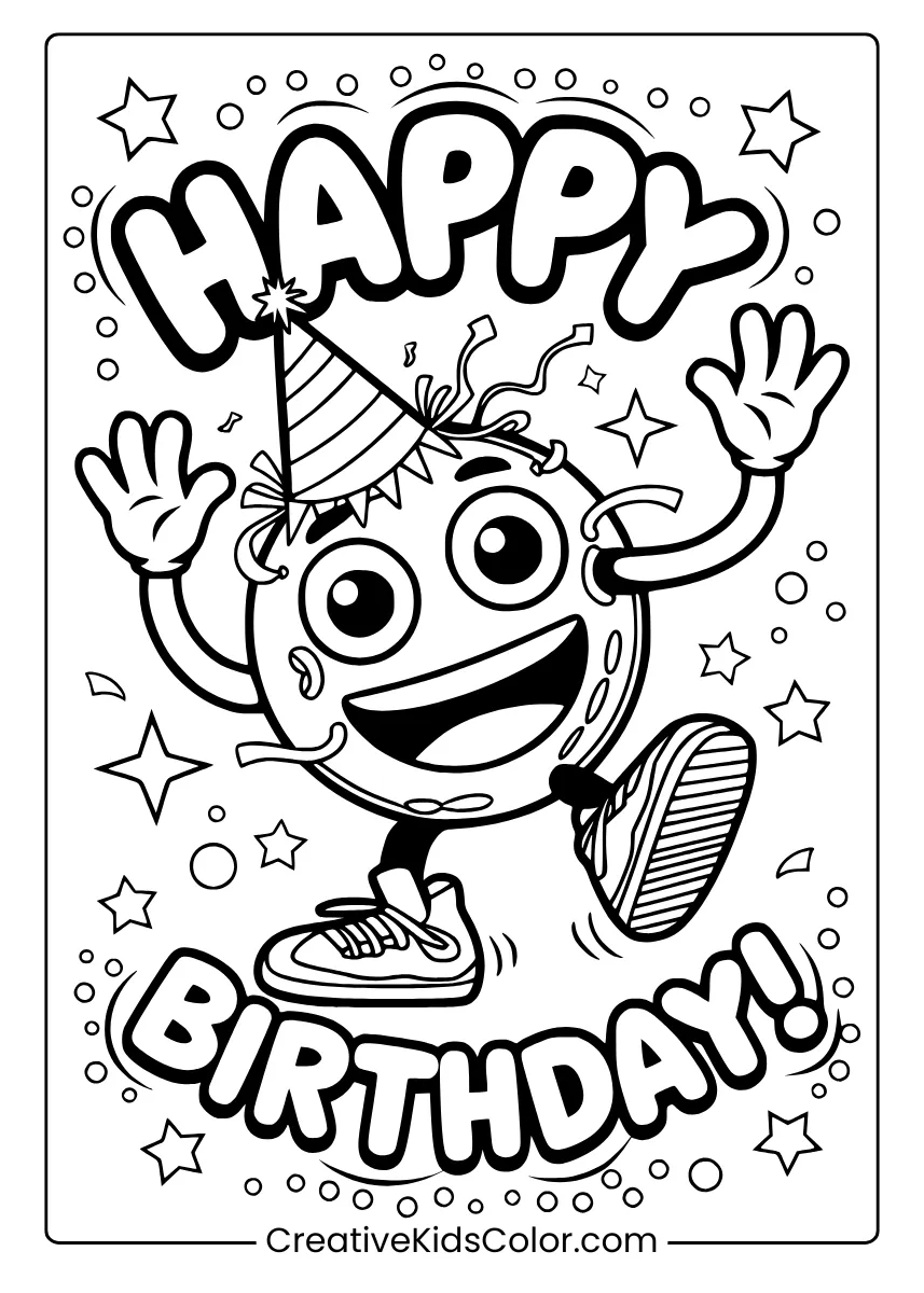 Happy Birthday Coloring Pages 25 Free Printable PDF 