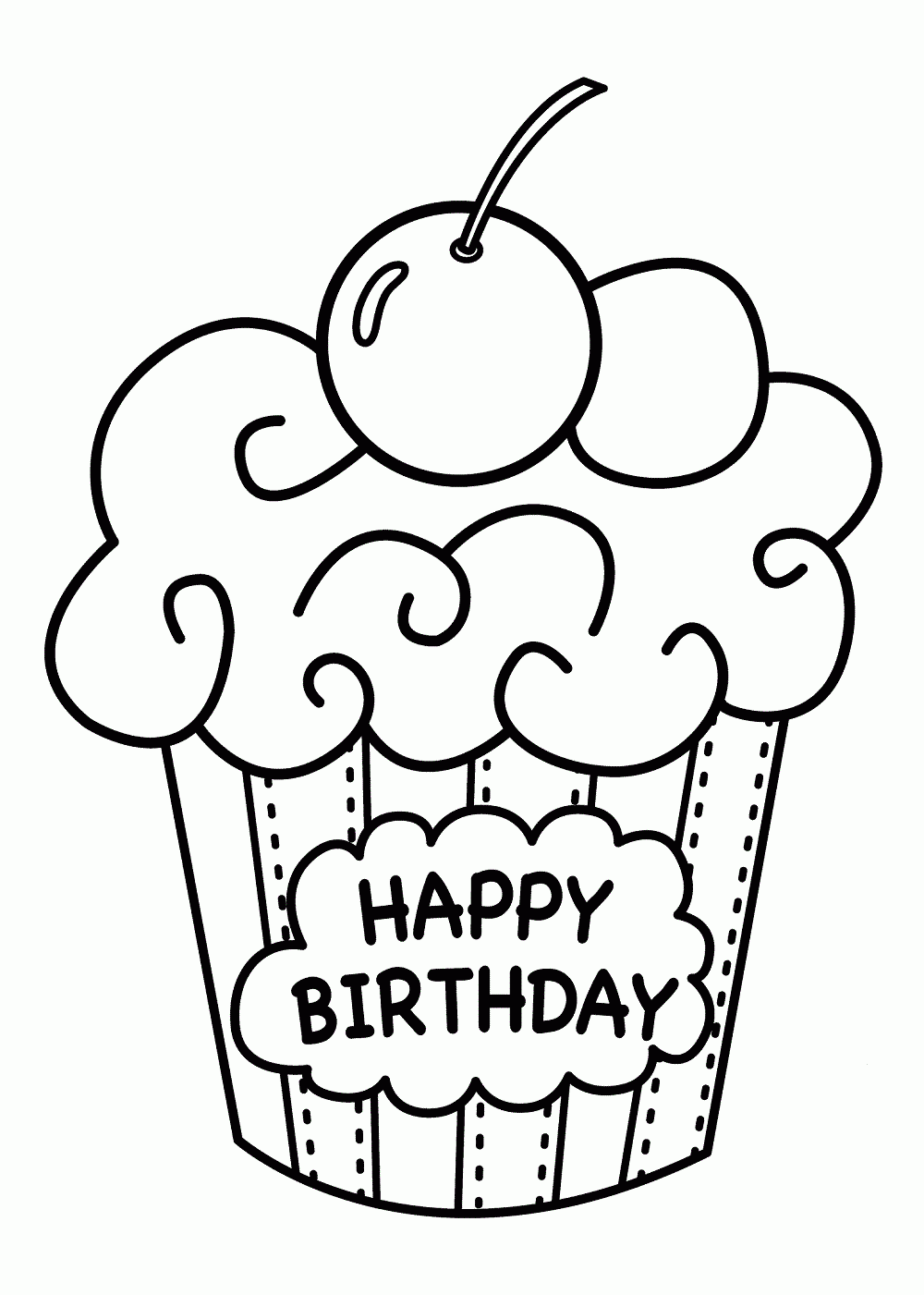 Happy Birthday Coloring Pages Printable Coloring Pages FREE