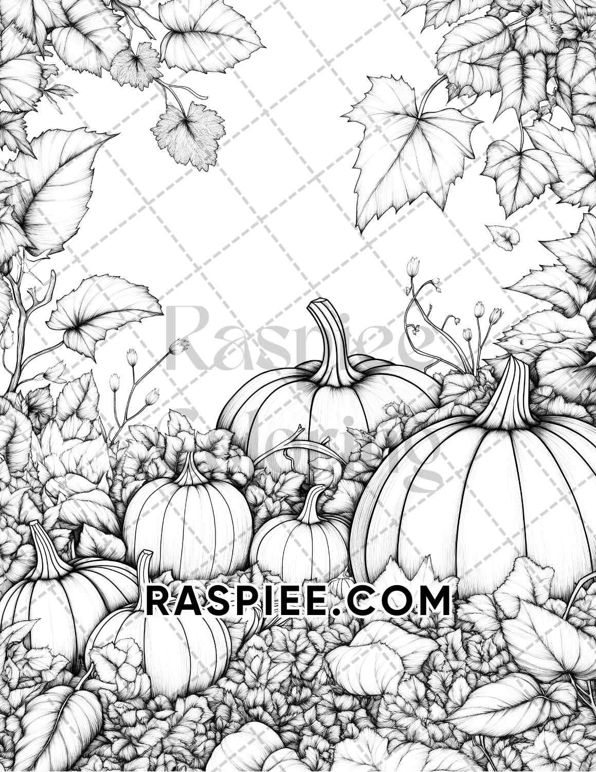 Hello Autumn Adult Coloring Pages Printable PDF Instant Download RASPIEE
