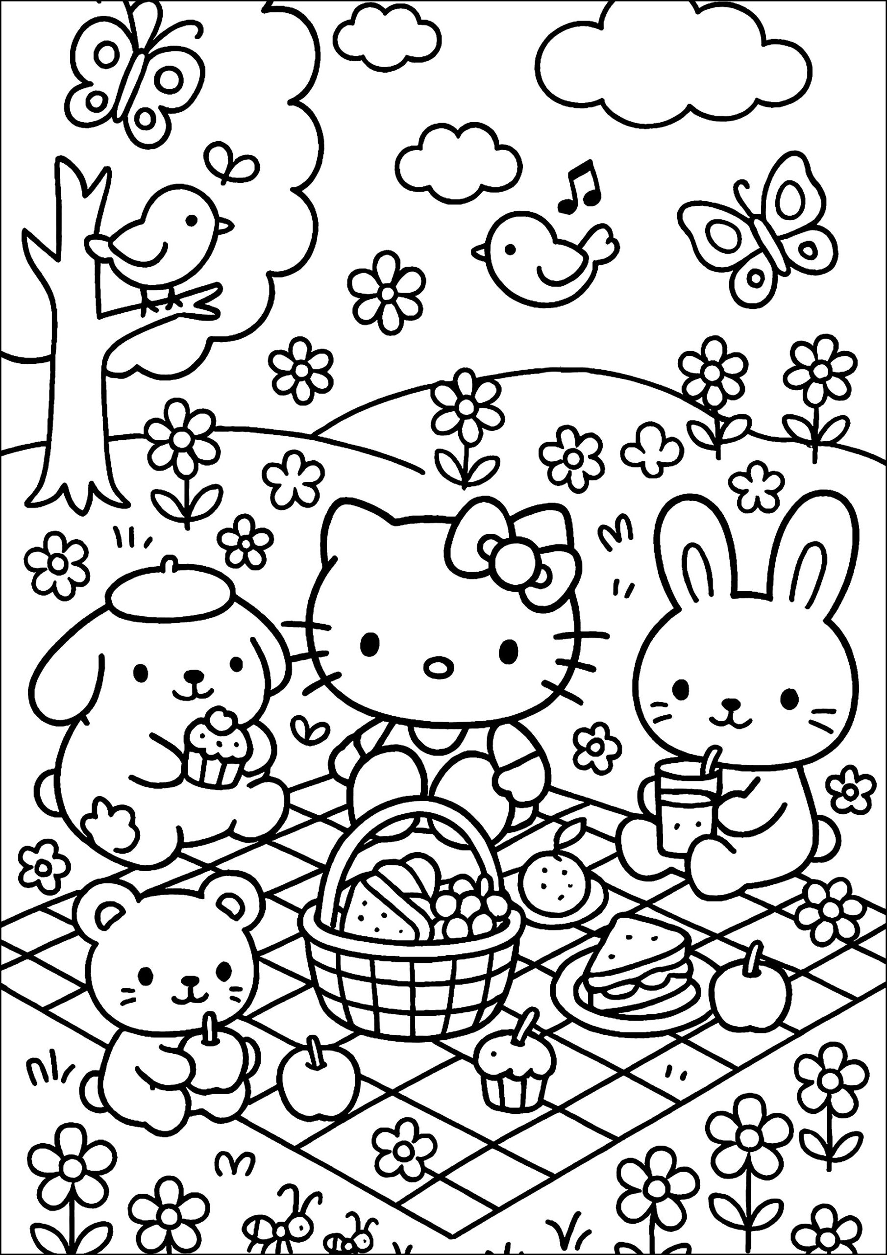 Printable Hello Kitty Coloring Sheet