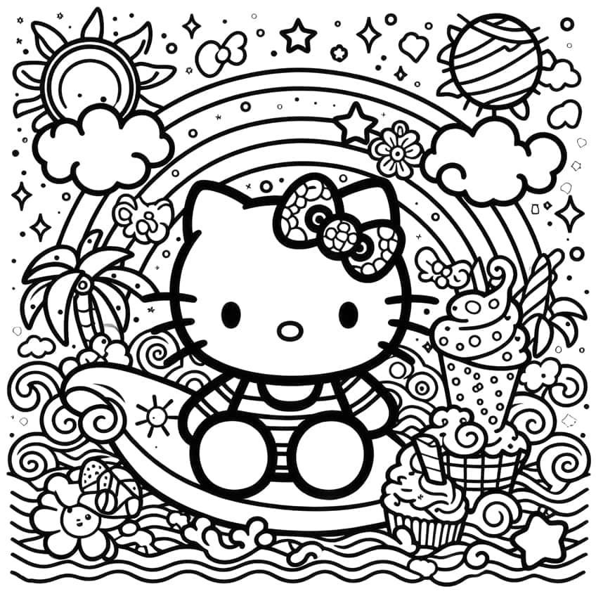 Hello Kitty Coloring Pages 56 Cute Coloring Sheets
