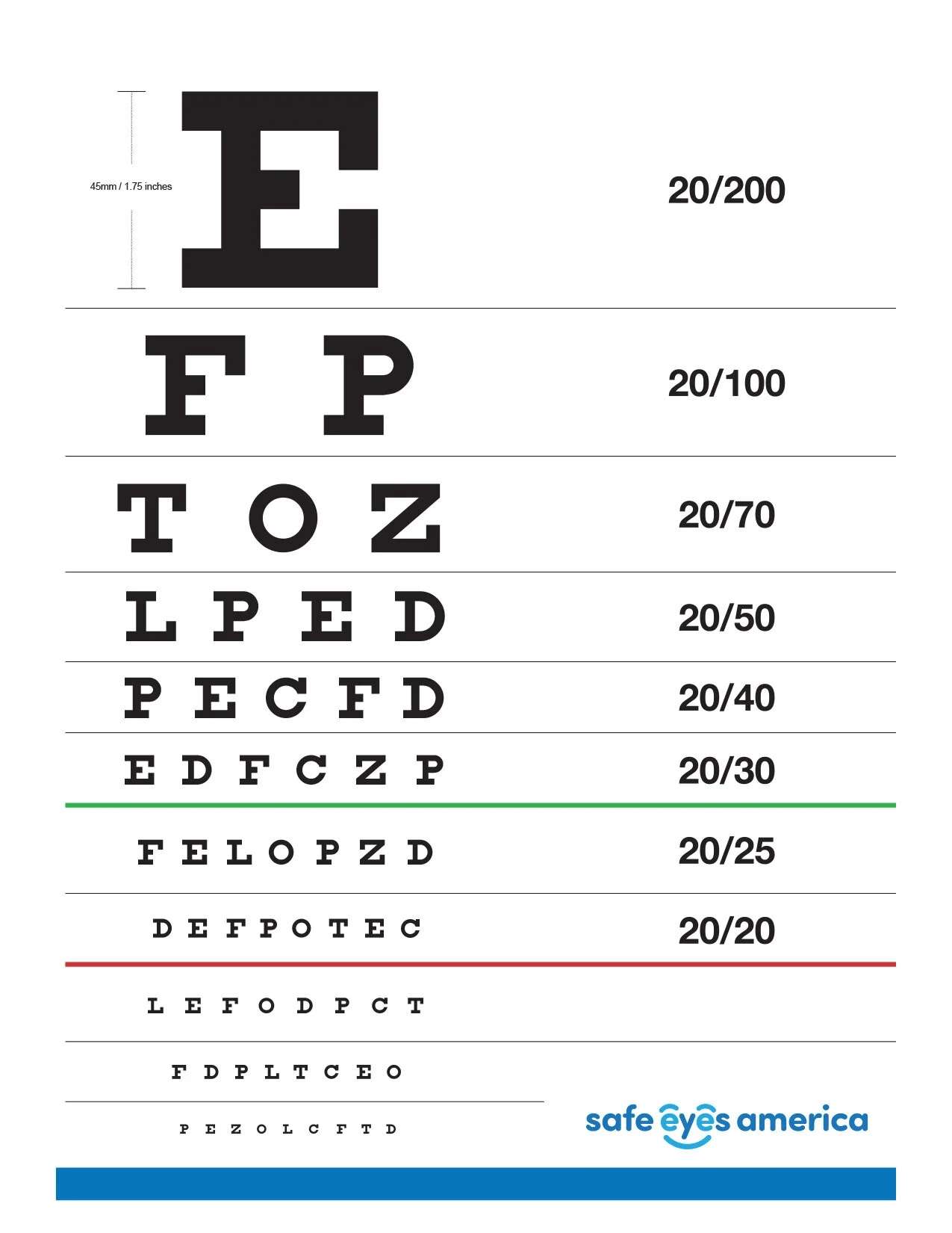 Home Eye Test Chart Printable