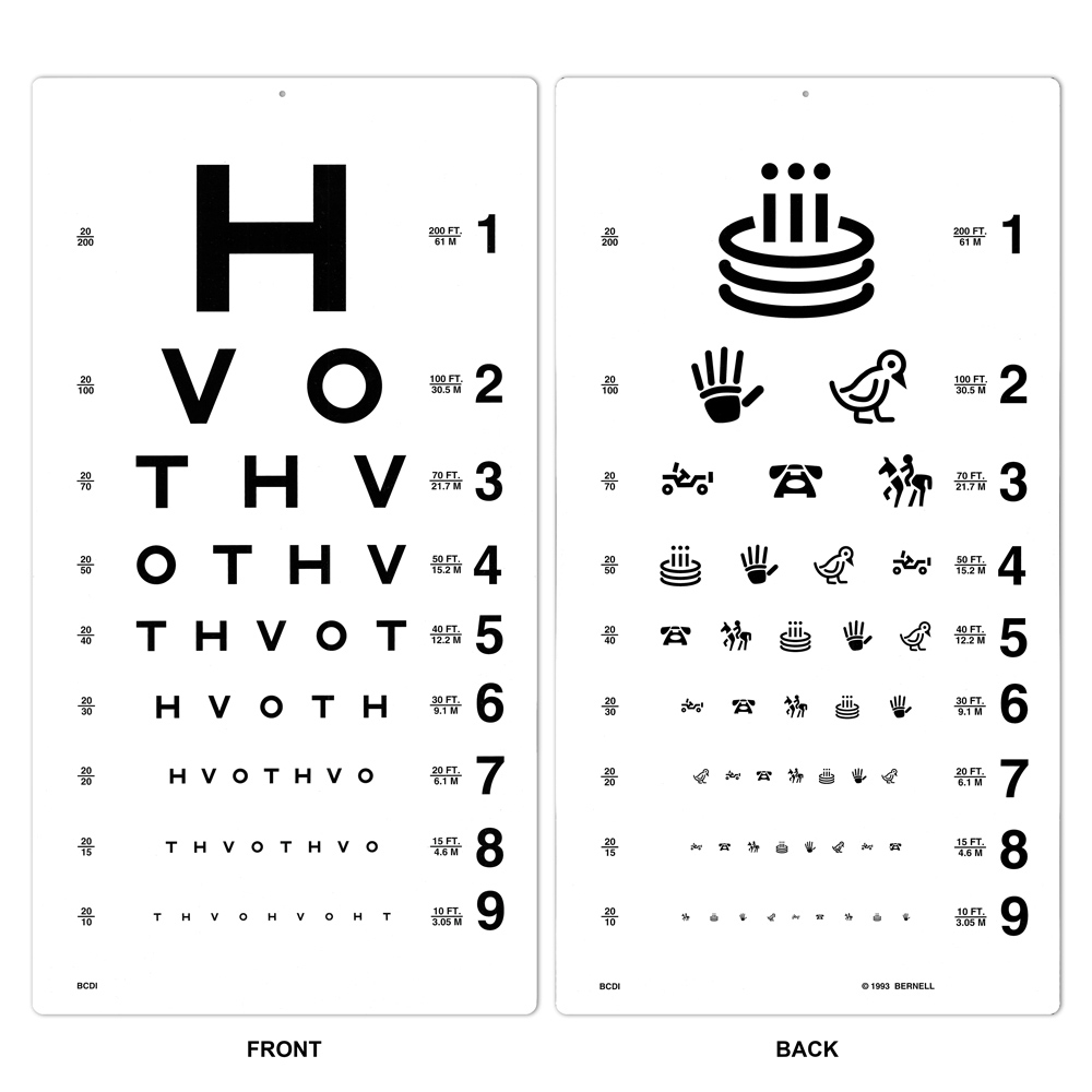 Handheld Visual Acuity Chart Printable