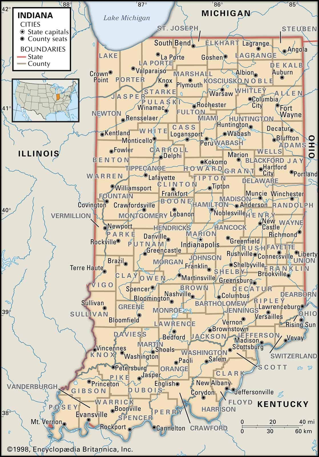 Indiana County Maps Interactive History Complete List