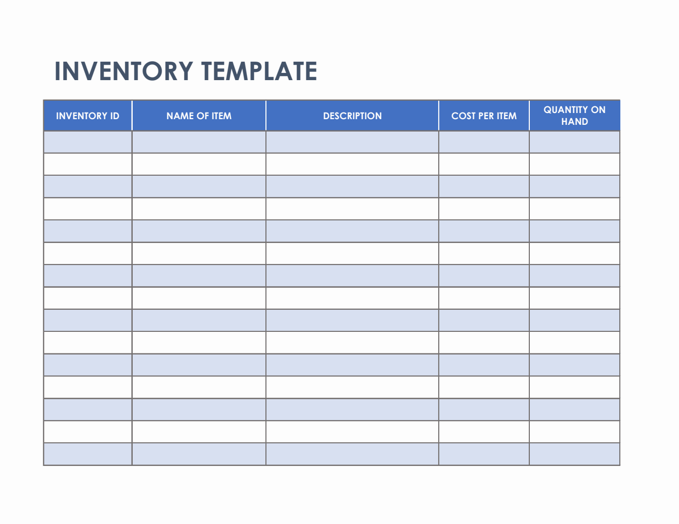 Free Blank Inventory Sheet Printable Free Blank Inventory Sheet Printable