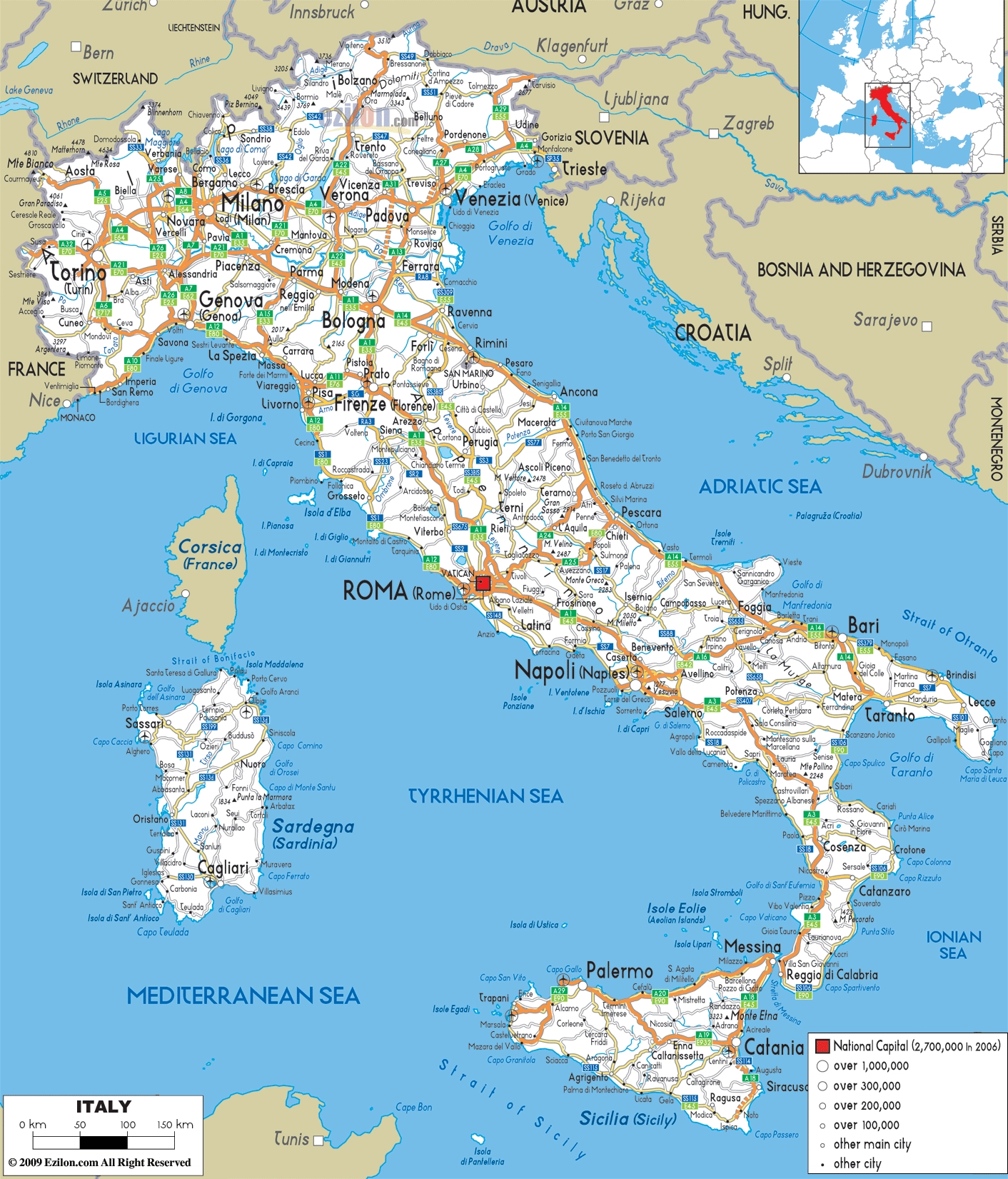 Map Of Italy Printable Free