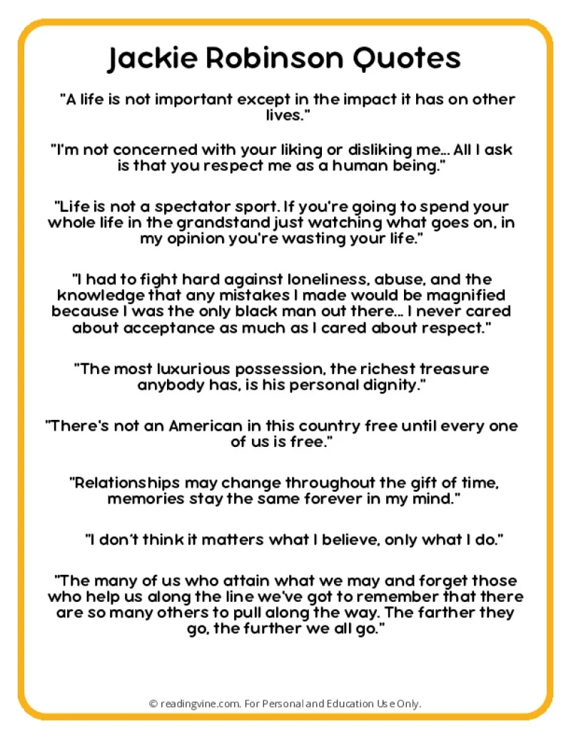 Free Printable Jackie Robinson Worksheets