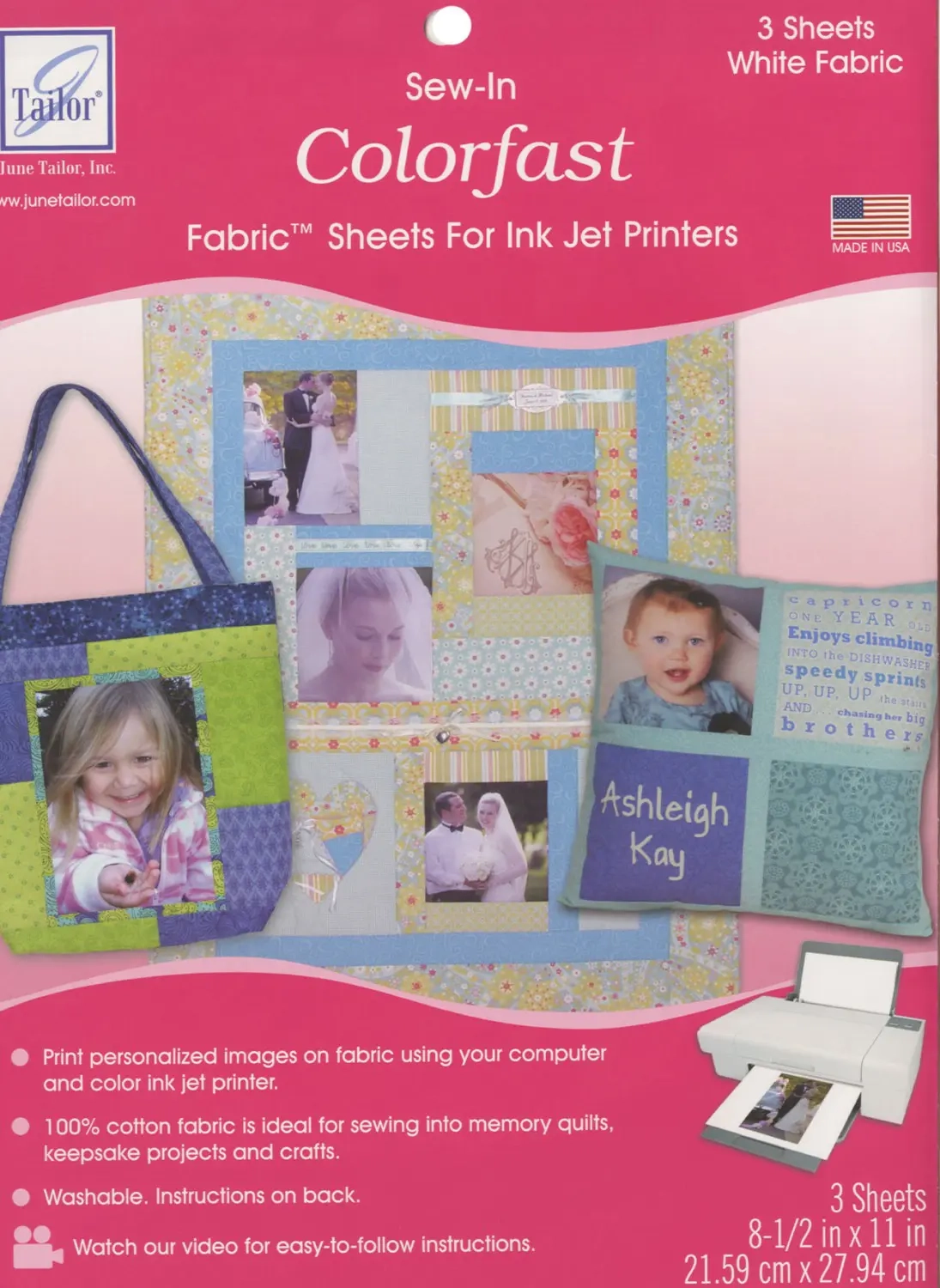 June Tailor Cotton Fabric Sheets For Inkjet Printers Bunny Hill Designs