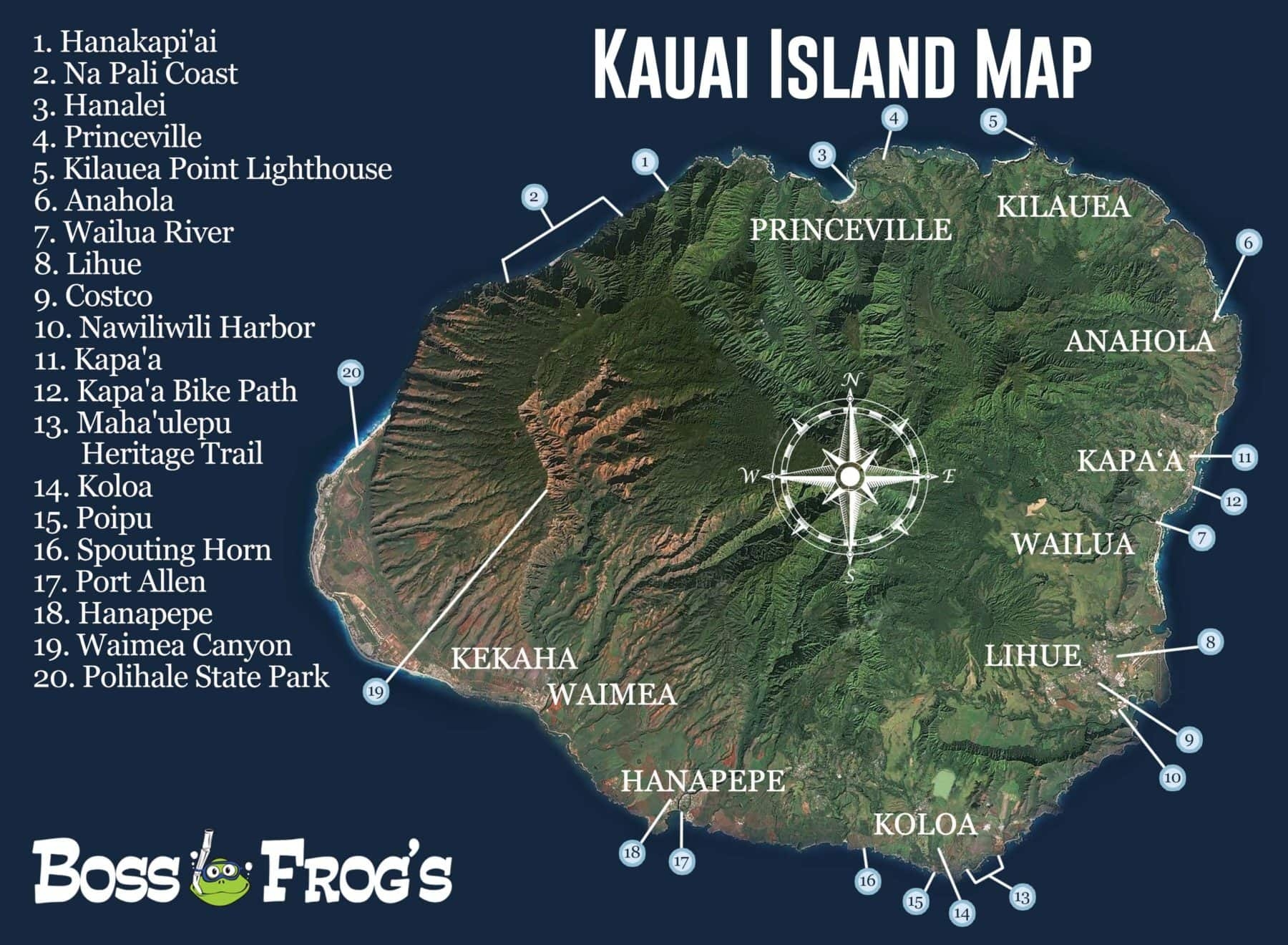 Printable Map Of Kauai Printable Map Of Kauai