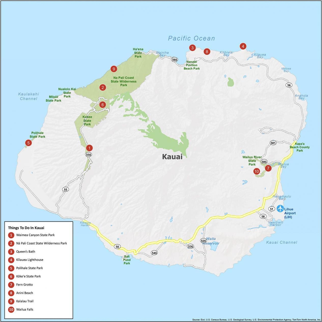 Kauai Island Map Hawaii GIS Geography Kauai Island Map Hawaii GIS Geography