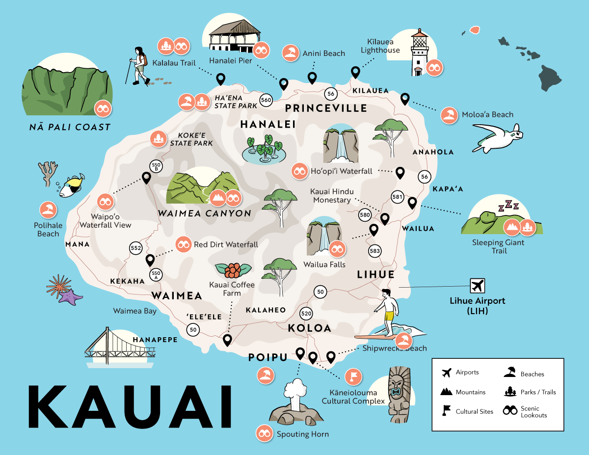 Printable Map Of Kauai