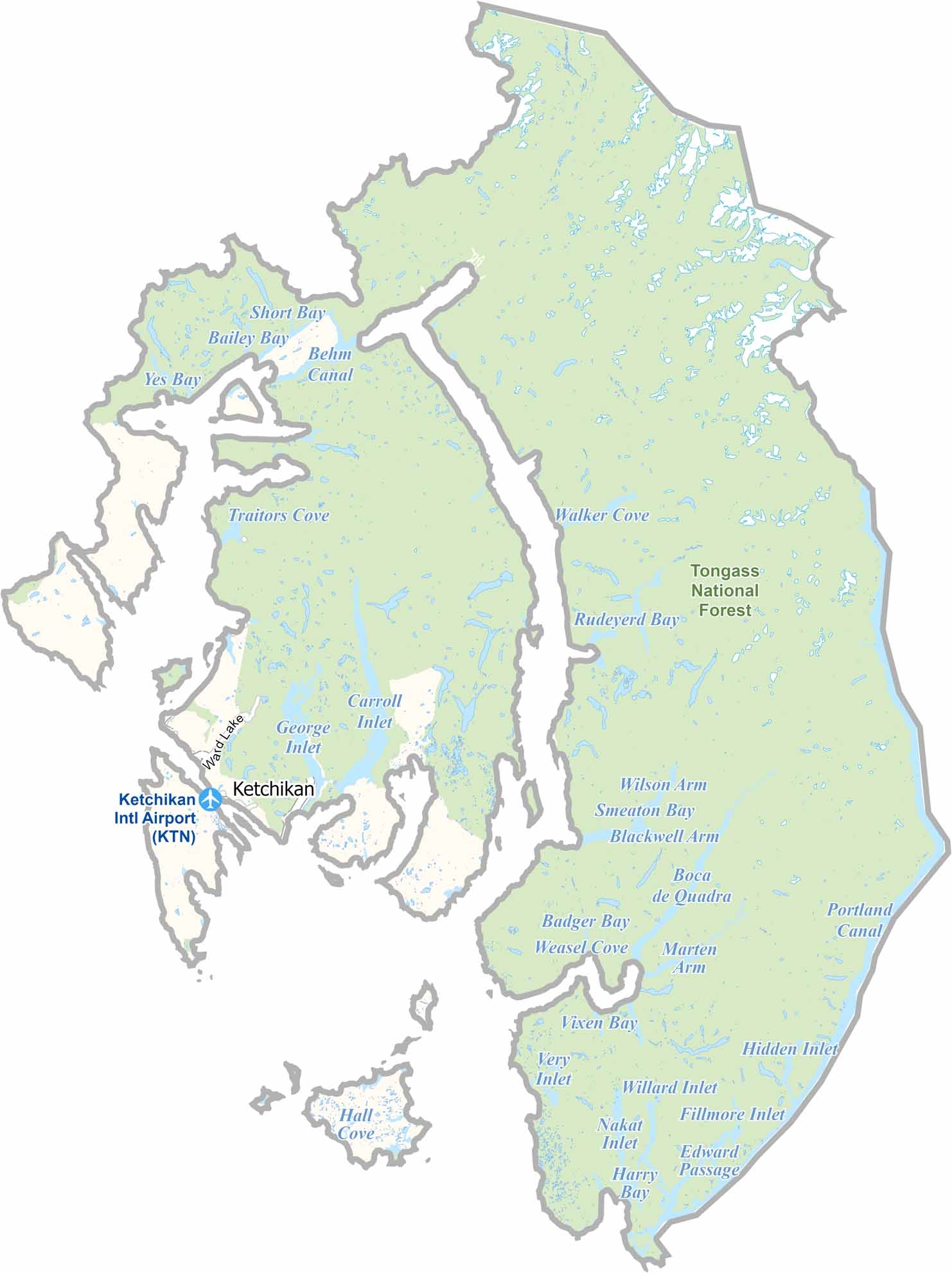 Ketchikan Gateway Borough Map Alaska US County Maps