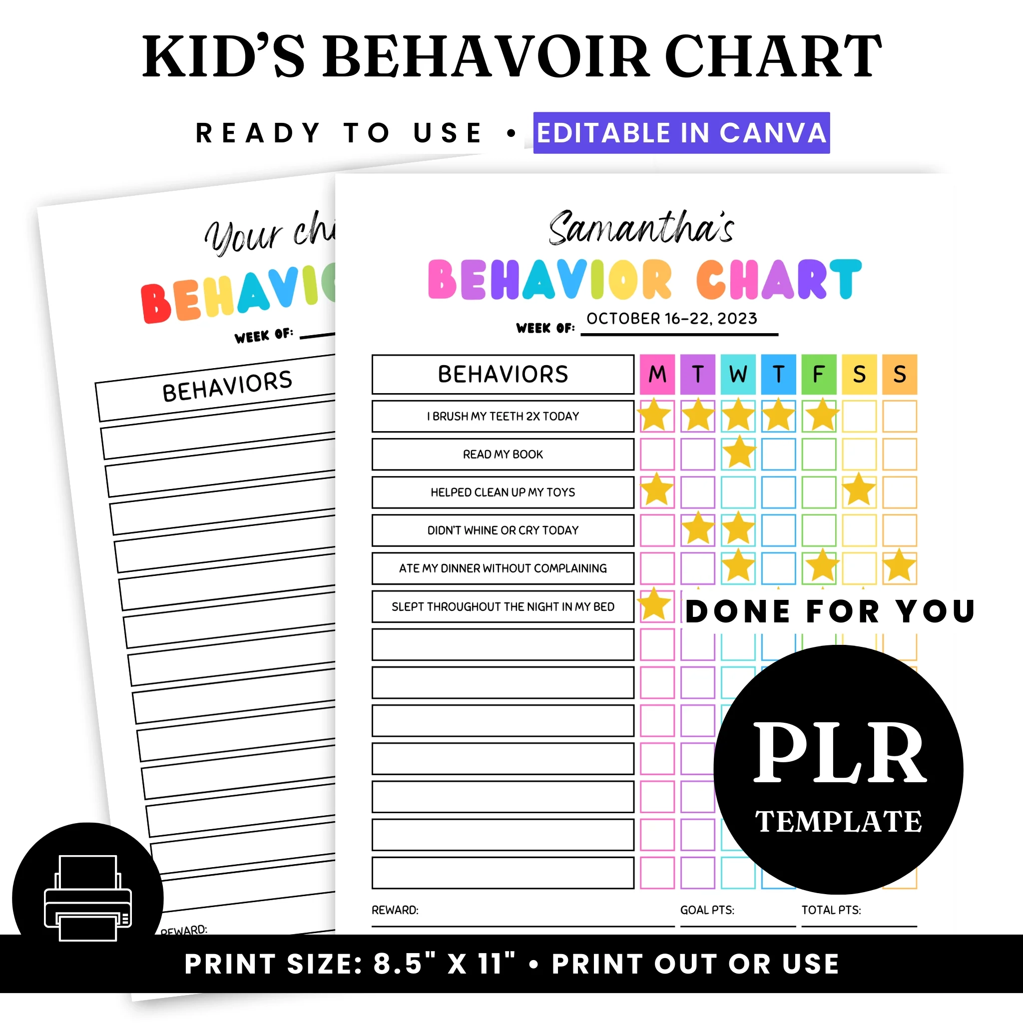 Behavior Chart Printable