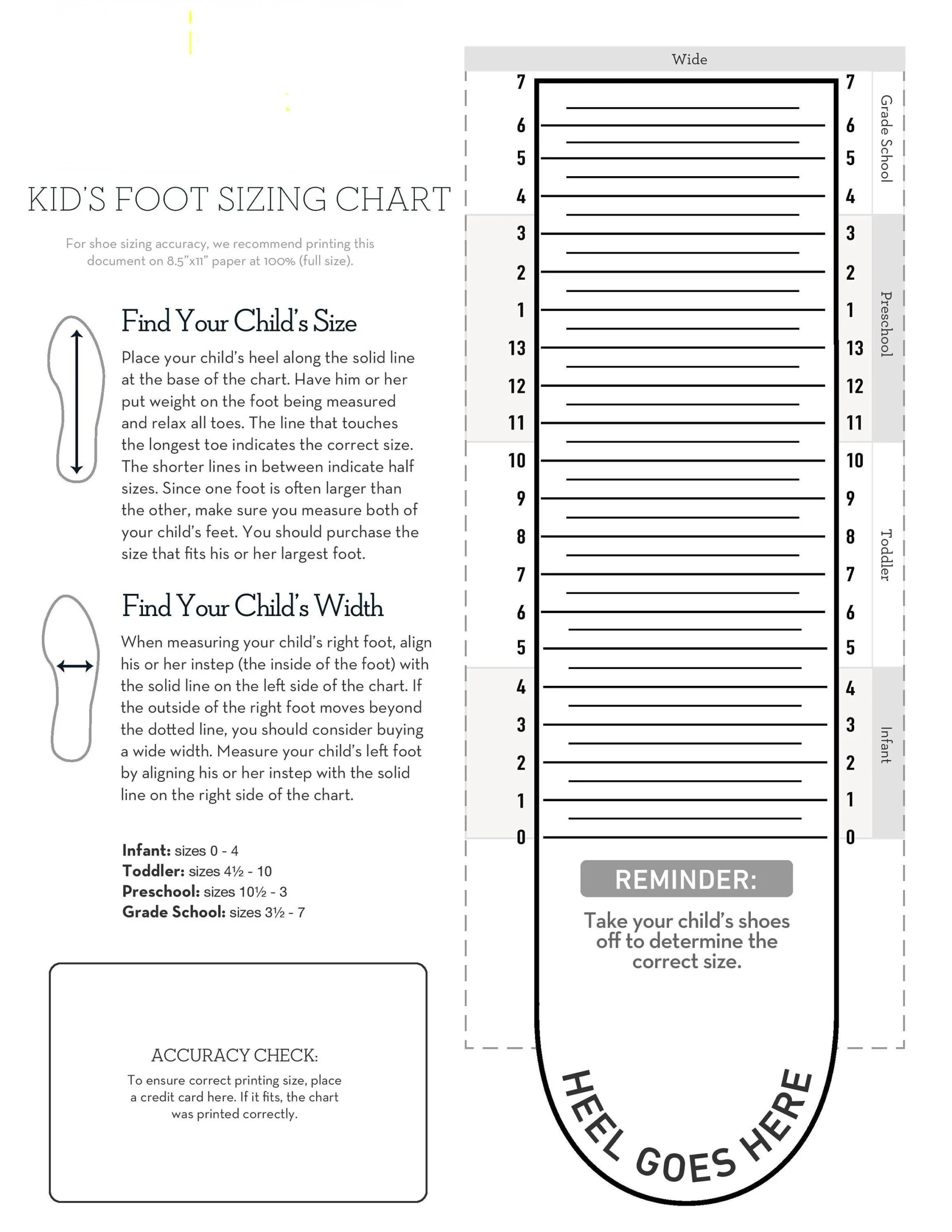 Kids Foot Sizer Charts Simple Foot Sizer Charts Child Shoe Sizer Charts Toddler Shoe Sizer Foot Shoe Size Determiner instant Download Etsy