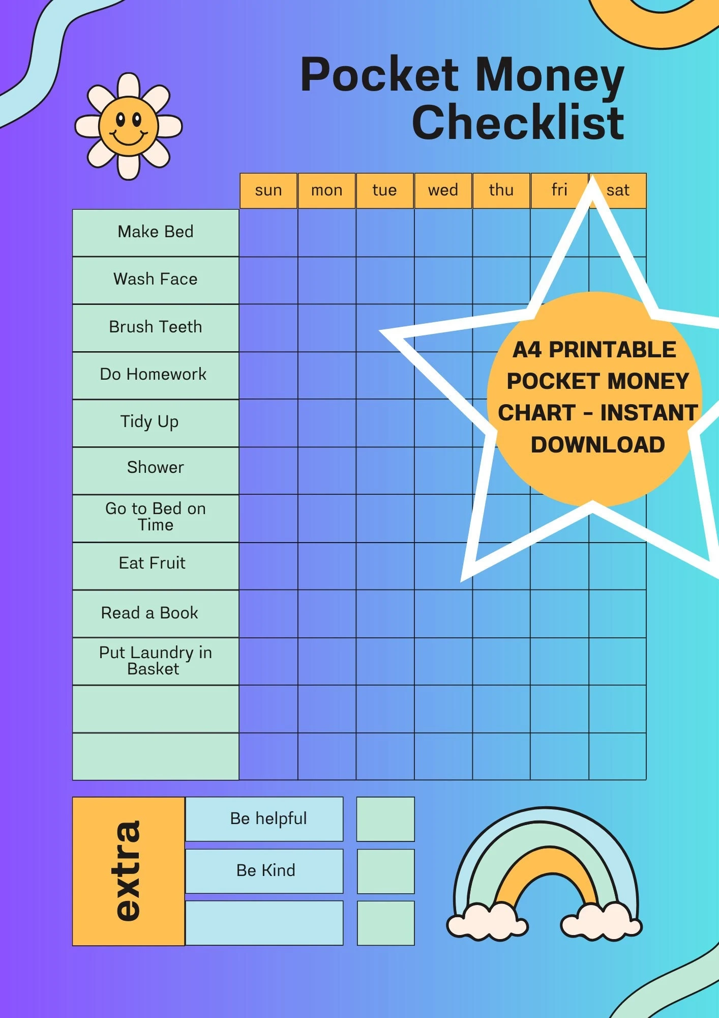 Pocket Money Chart Printable