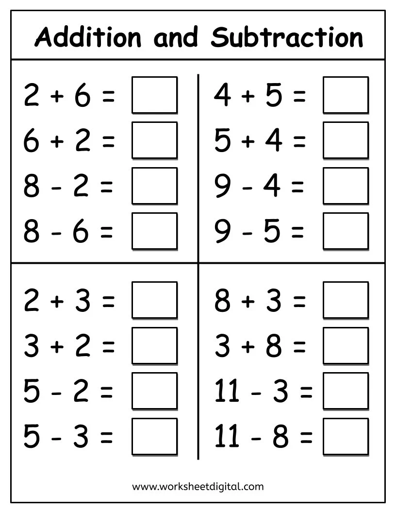 Printable Addition Worksheets For Grade 1