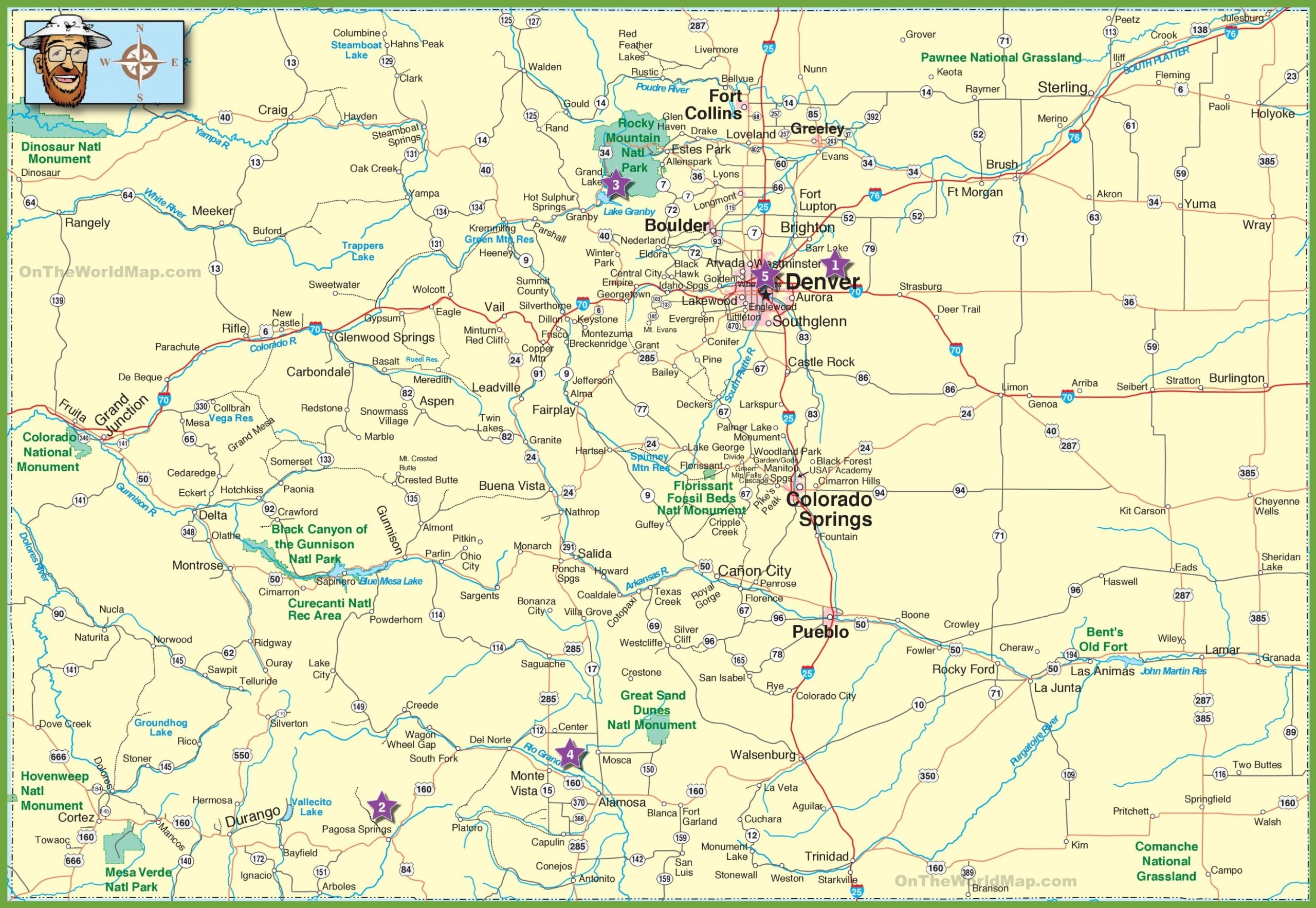 Large Detailed Map Of Colorado With Cities And Roads Ontheworldmap