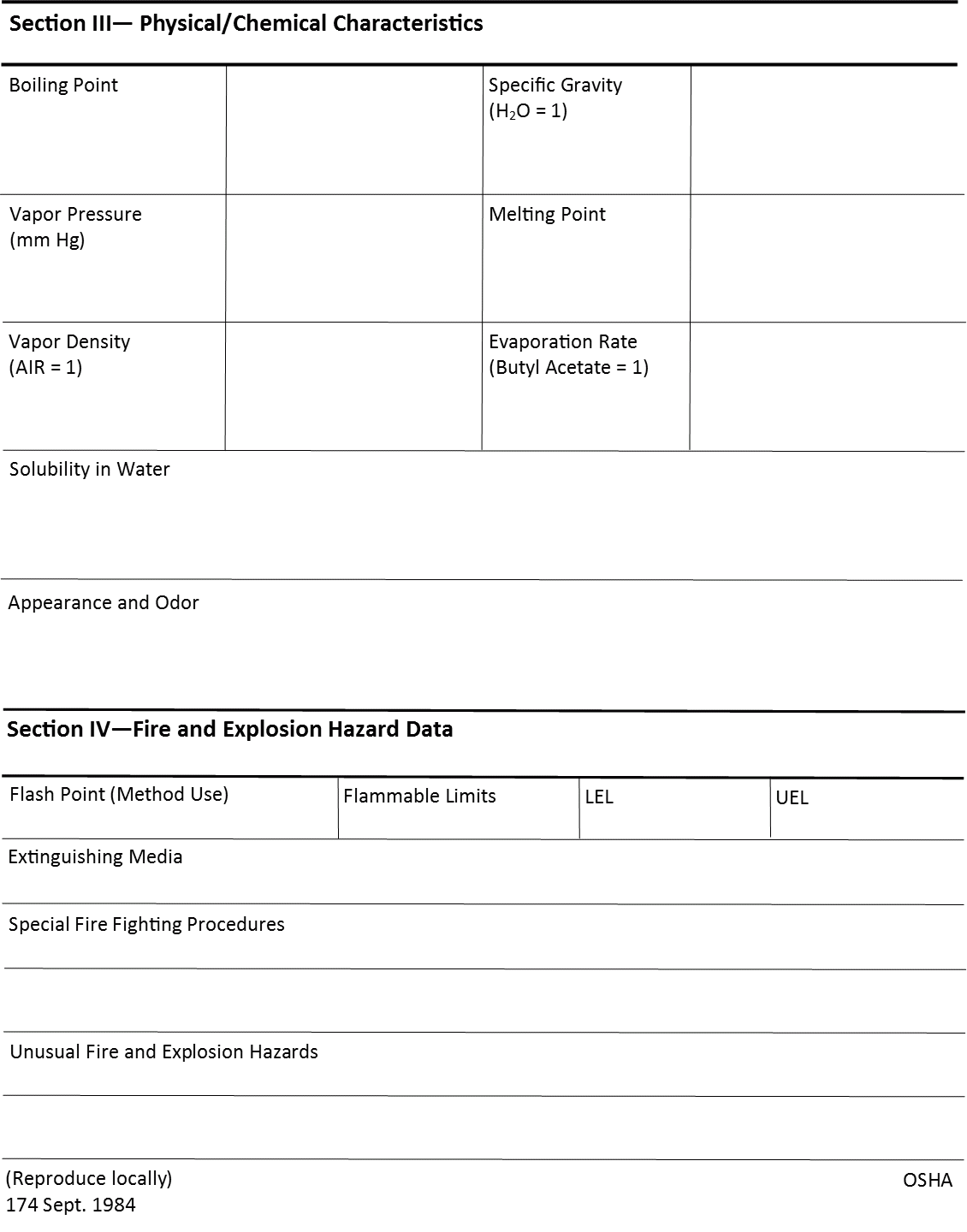 Msds Printable Sheets