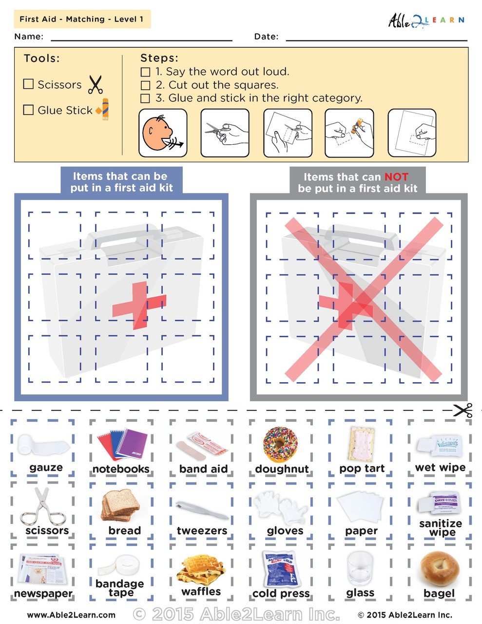 Printable First Aid Scenarios Worksheet