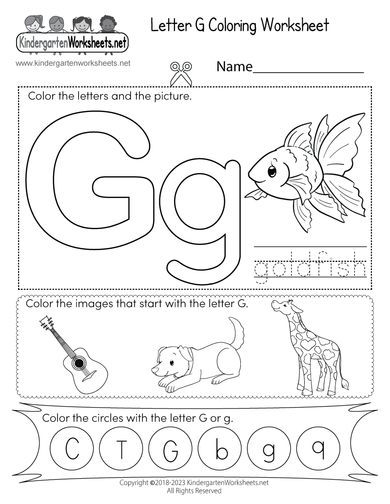 Printable Letter G Worksheets