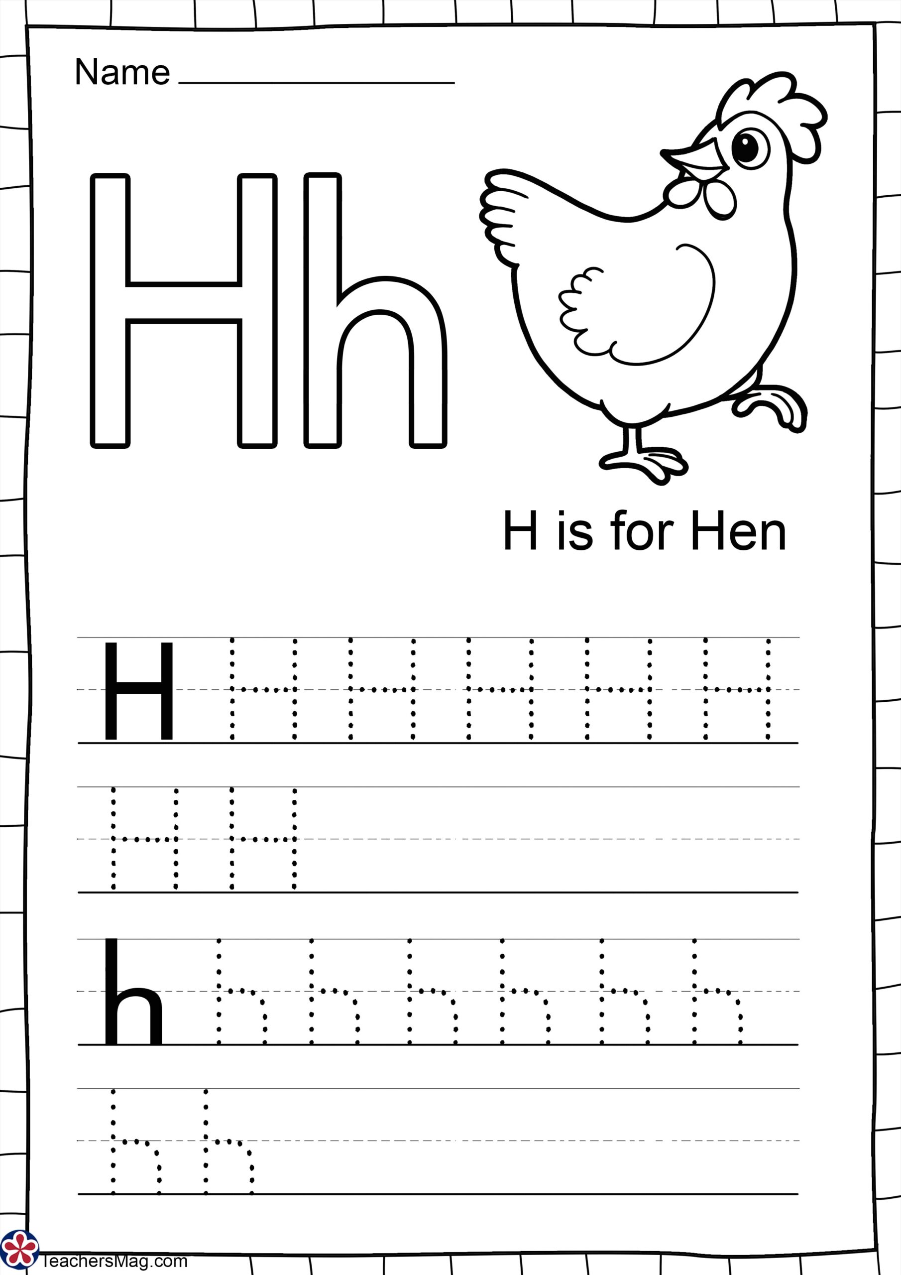 Free Printable Letter H Tracing Worksheets