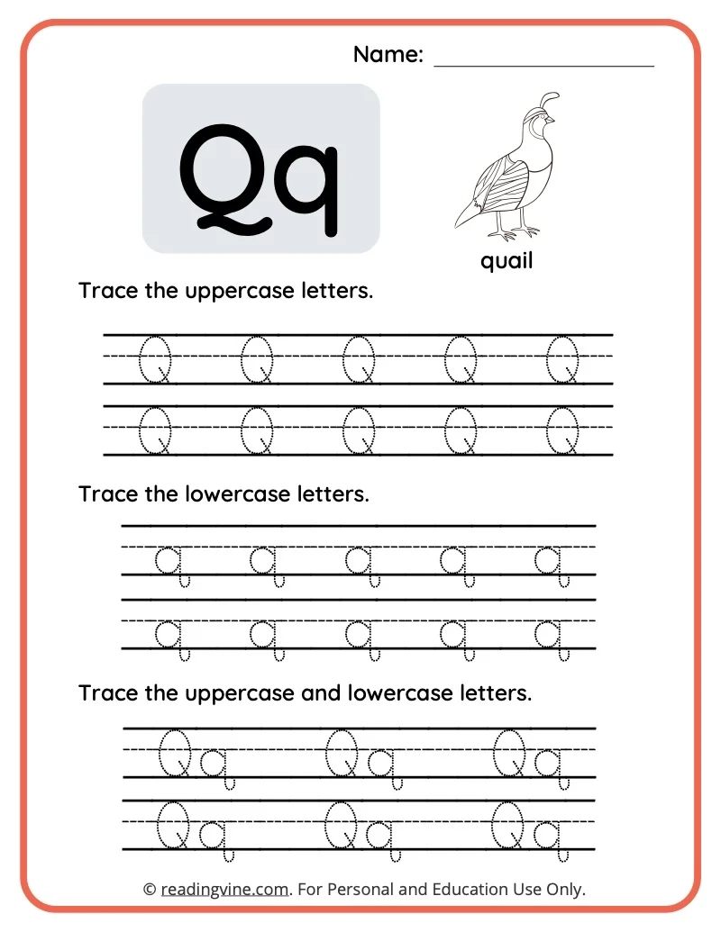 Letter Q Printable Worksheet Letter Q Printable Worksheet