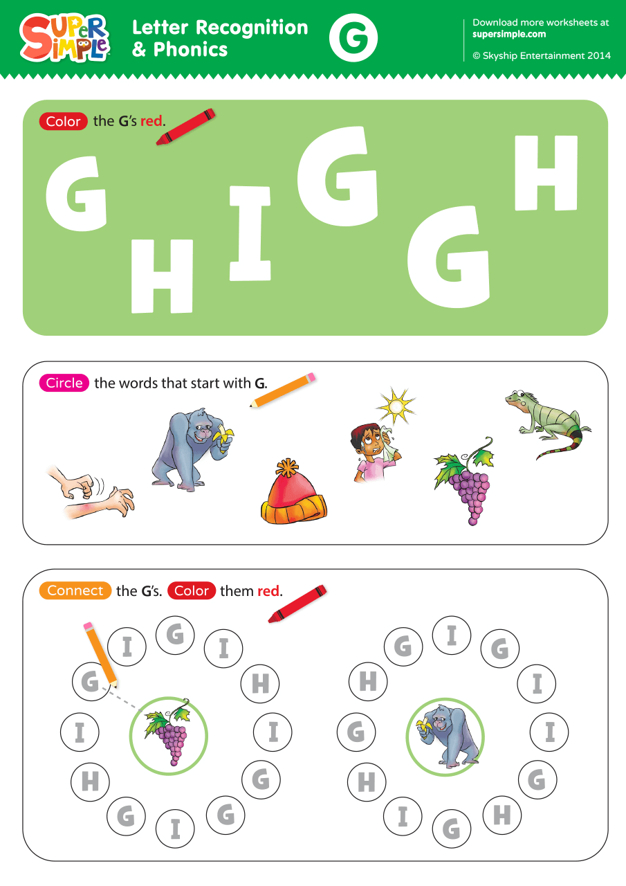 Printable Letter G Worksheets