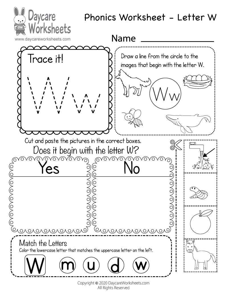 Letter W Worksheets For Preschool Free Printable Worksheets Library