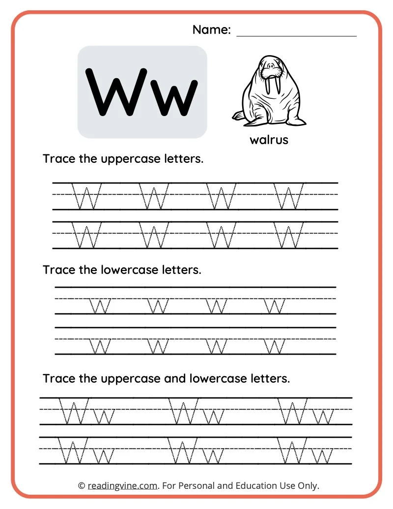 Letter W Worksheets For Preschool Free Printable