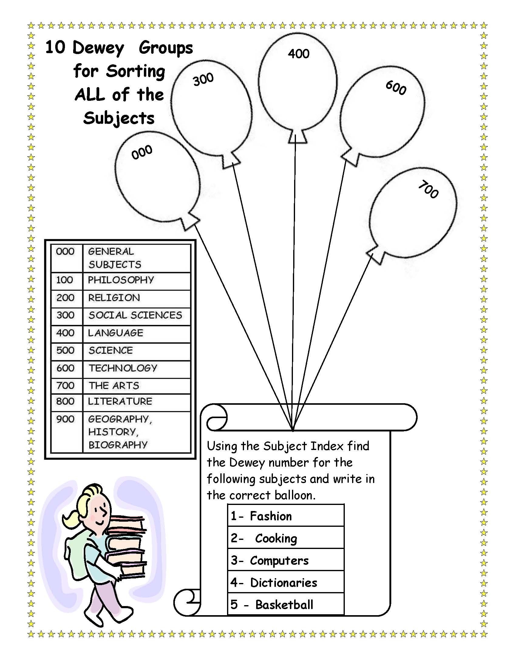 Free Printable Library Skills Worksheets Pdf