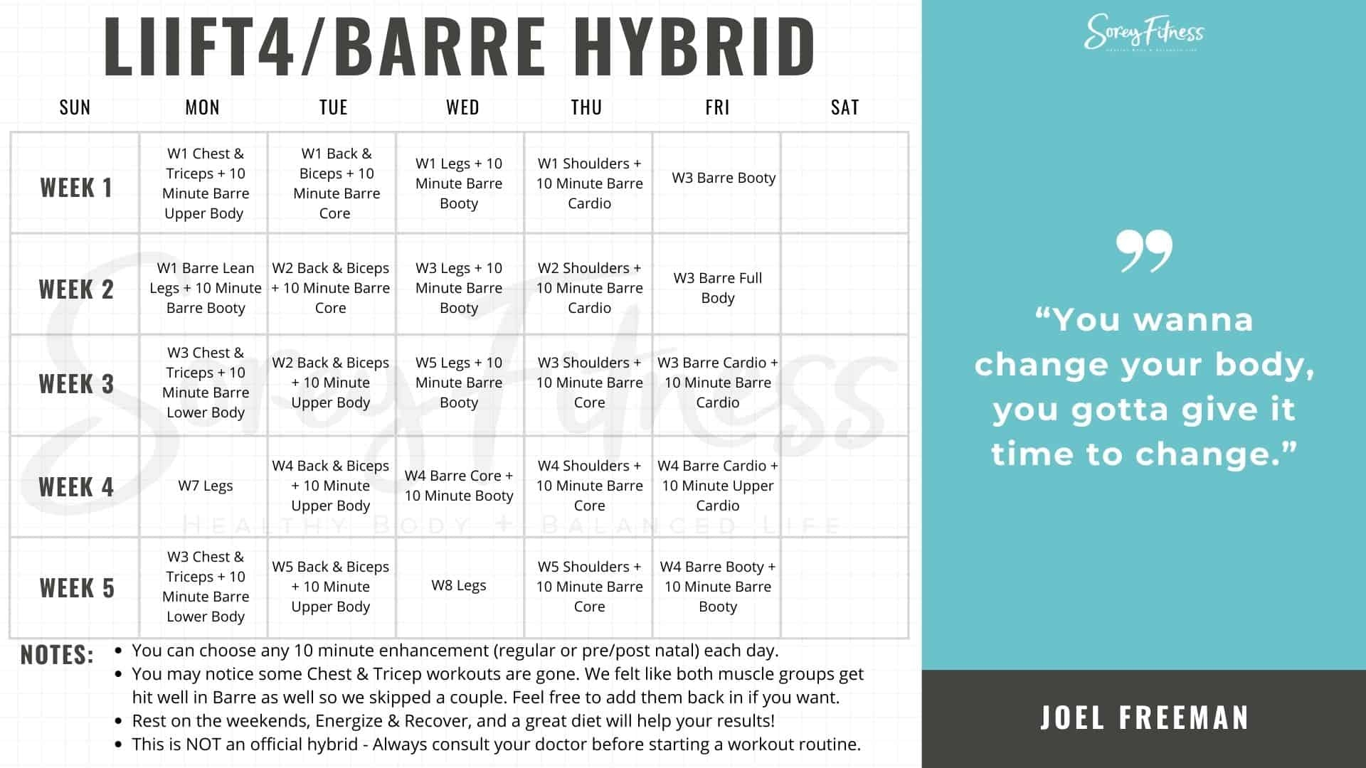 LIIFT4 Barre Blend Hybrid Calendar Sorey Fitness By Kim And Kalee LIIFT4 Barre Blend Hybrid Calendar Sorey Fitness By Kim And Kalee