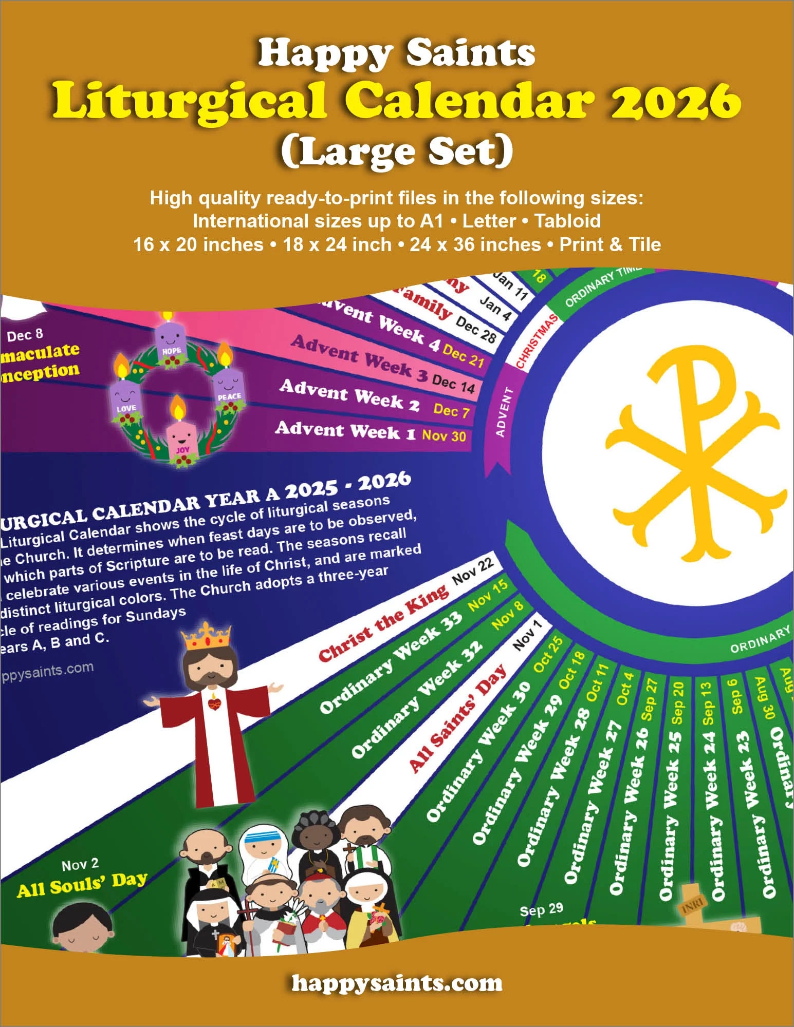 Liturgical Calendar 2026 Happy Saints